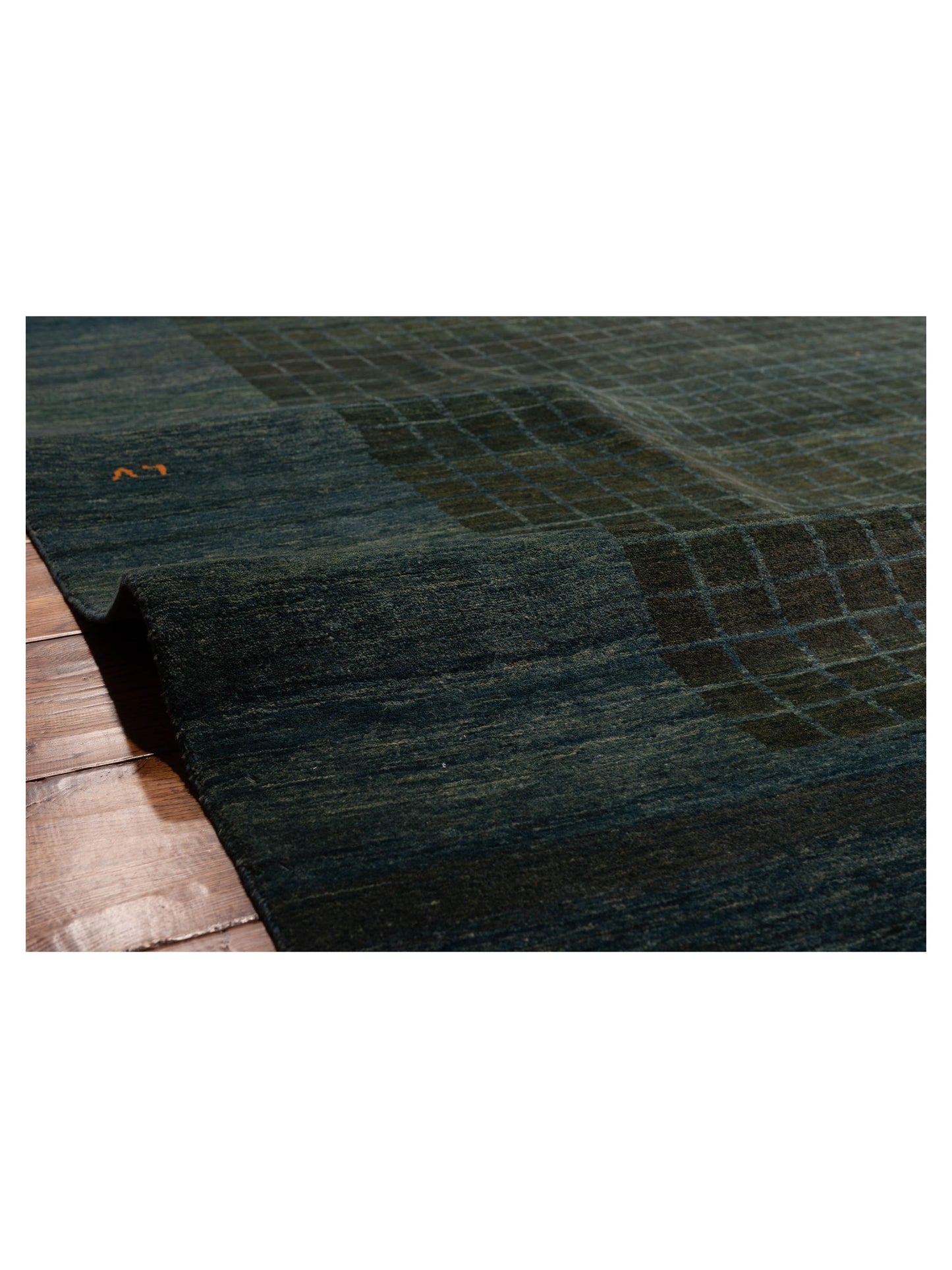 Modern Gabbeh 90371 Green Blue 8.1x11.3 Hand Knotted Rugs