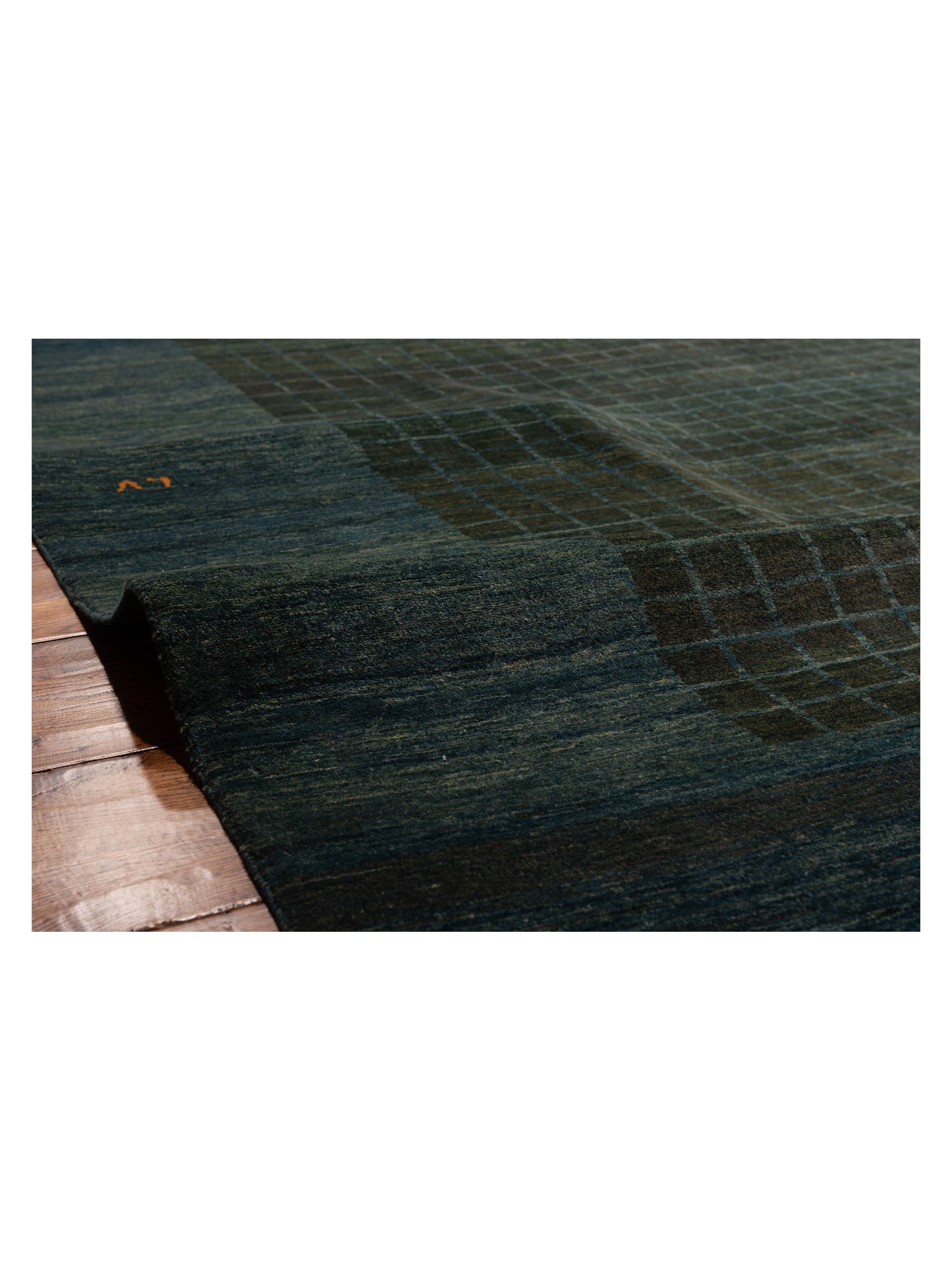 Modern Gabbeh 90371 Green Blue 8.1x11.3 Hand Knotted Rugs