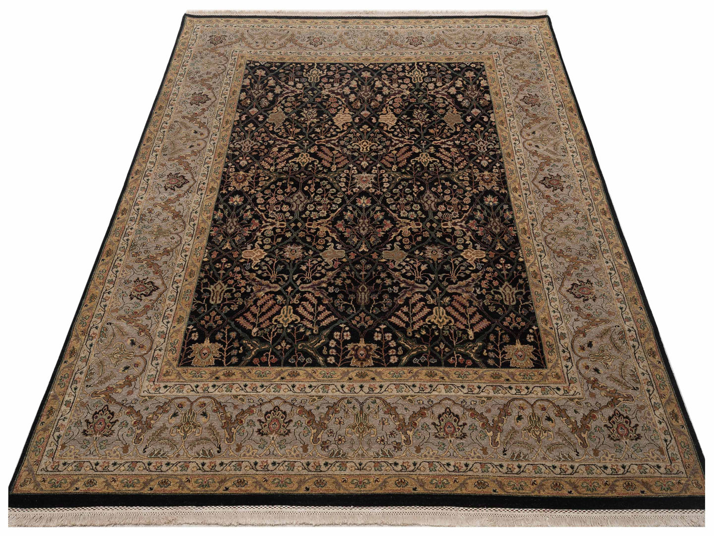 Platinum 90444 Navy Silver 8.1x9.10 Hand Knotted Rug