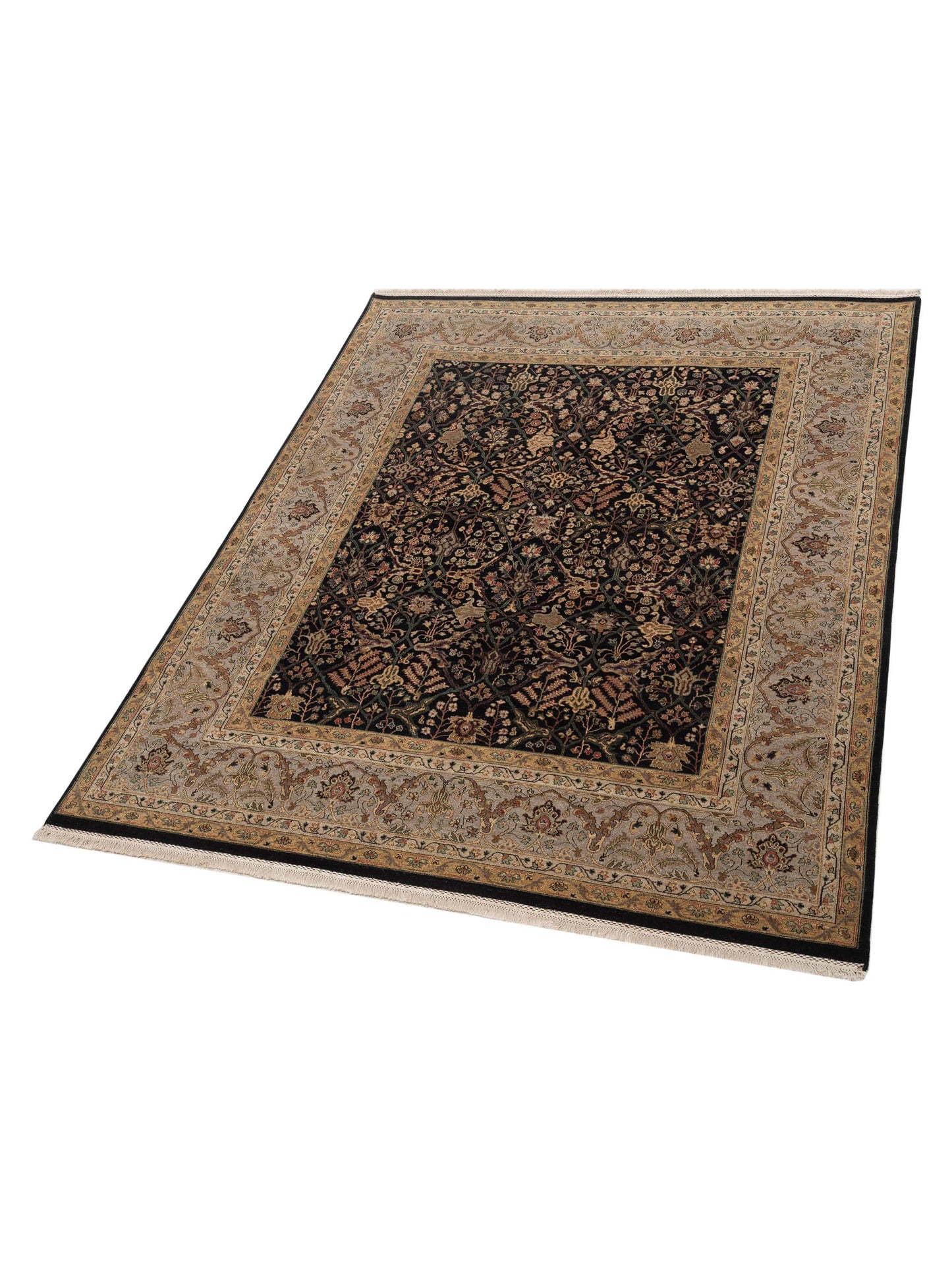 Platinum 90444 Navy Silver 8.1x9.10 Hand Knotted Rug