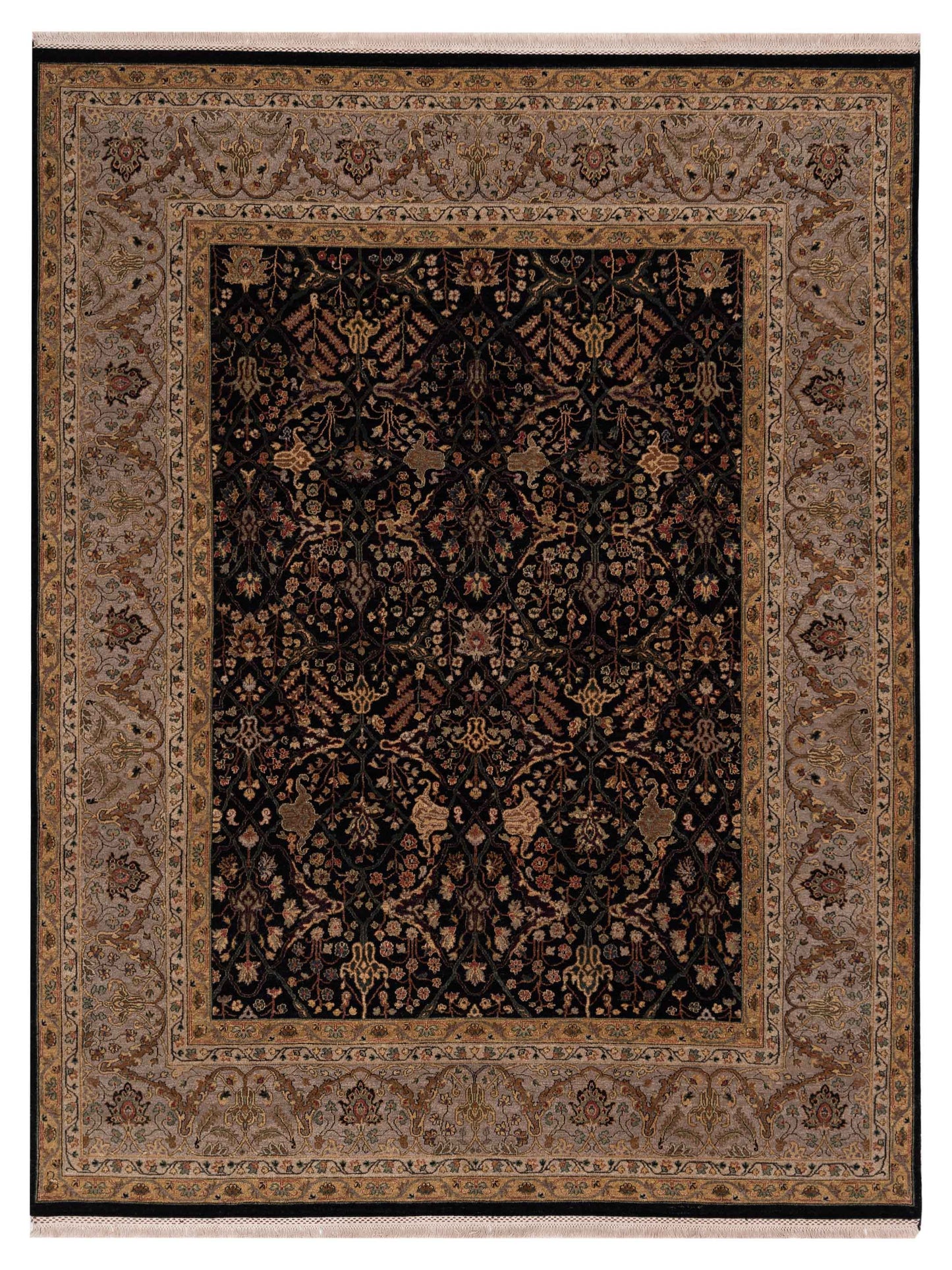 Rajpur Platinum Navy Silver Traditional