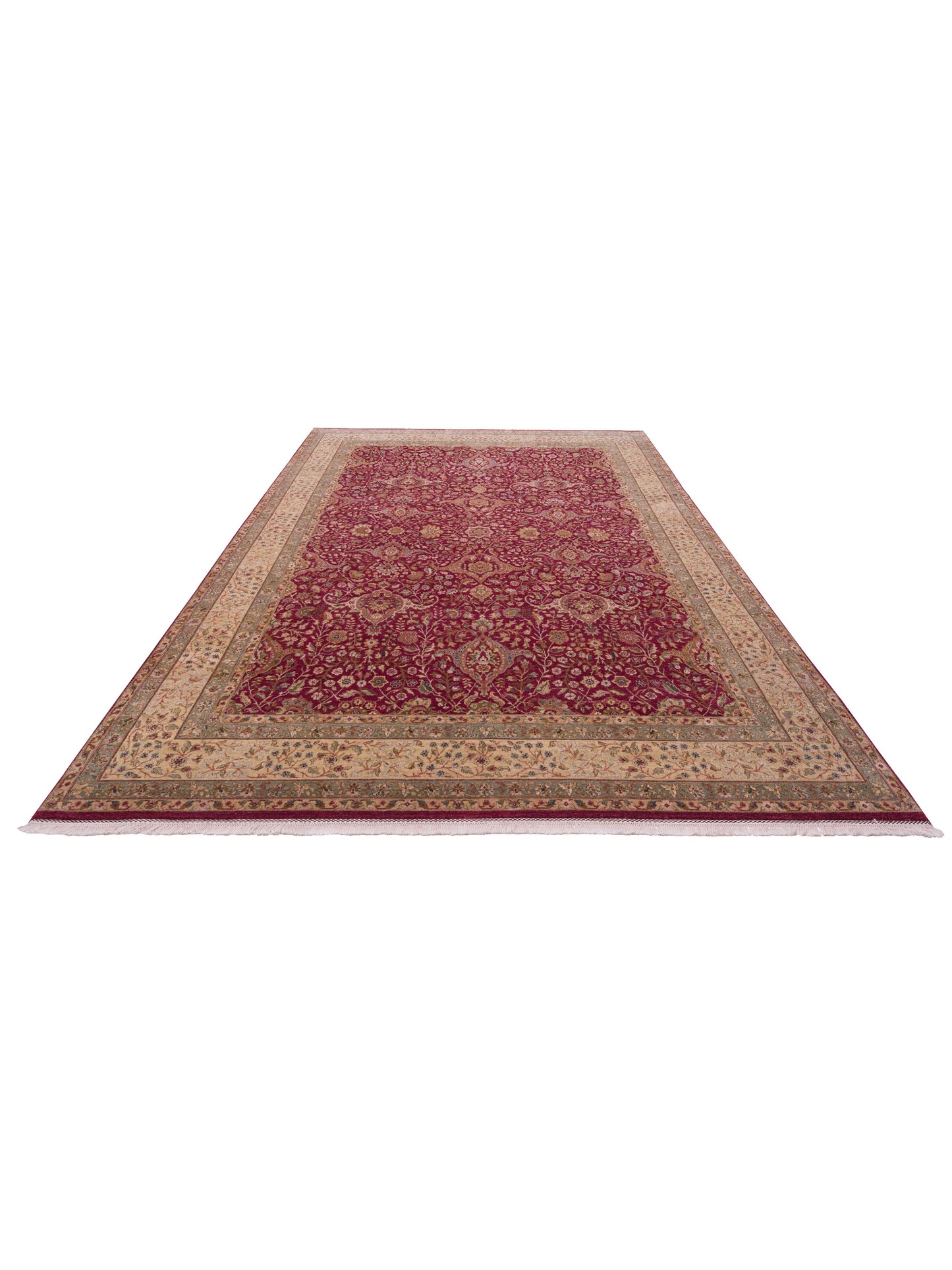 Platinum 90456 Red Cream 10.3x13.11 Hand Knotted Rug