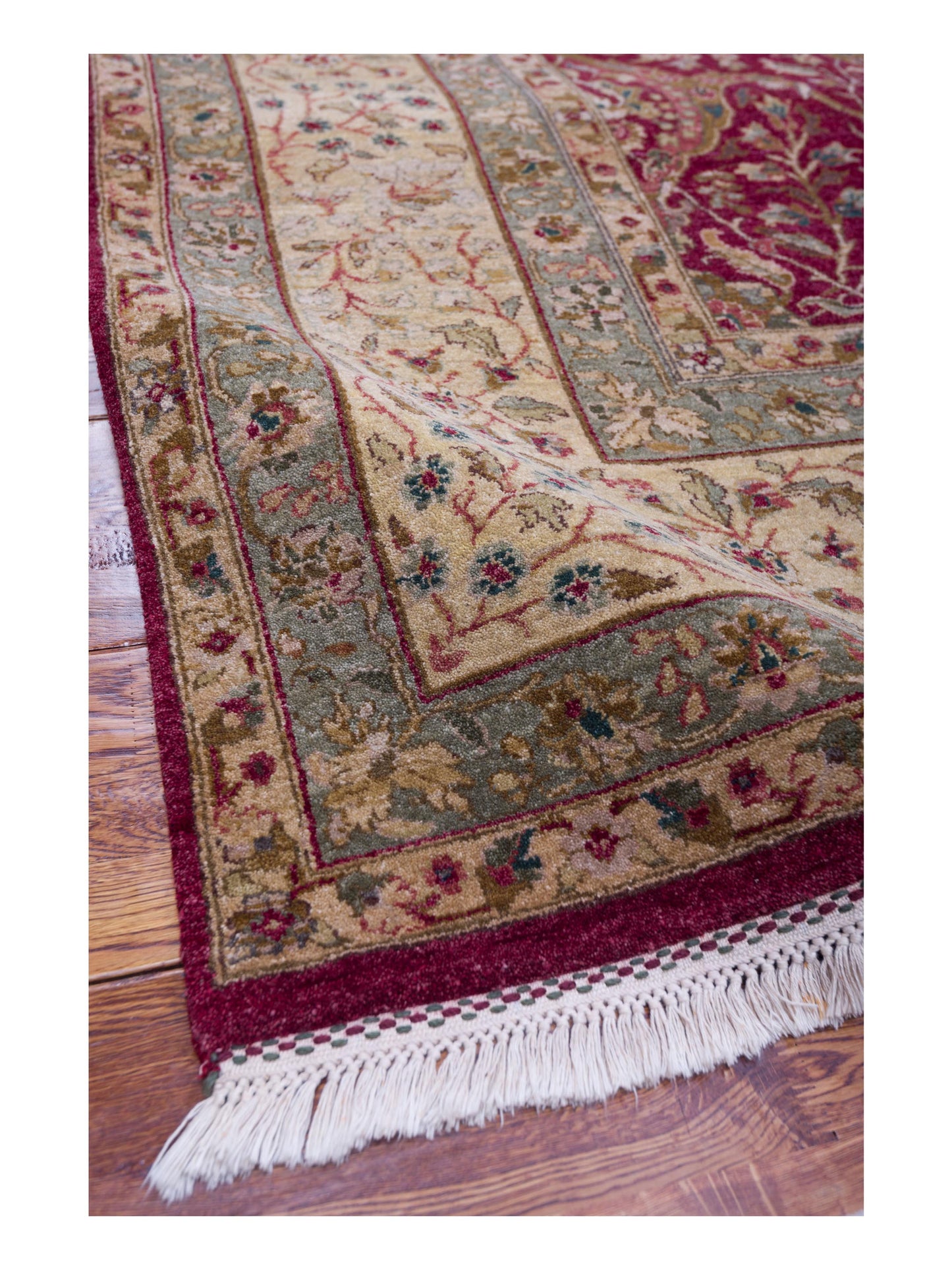 Platinum 90456 Red Cream 10.3x13.11 Hand Knotted Rug