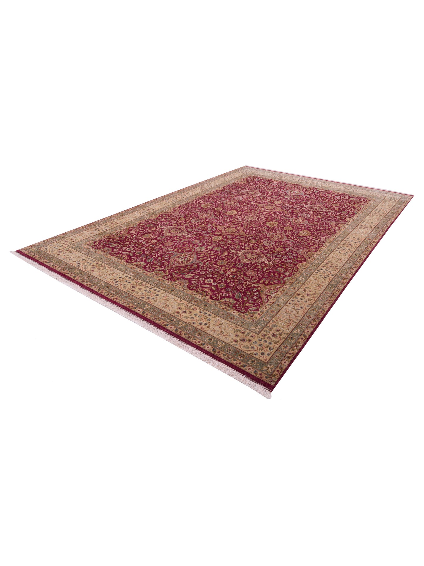 Platinum 90456 Red Cream 10.3x13.11 Hand Knotted Rug