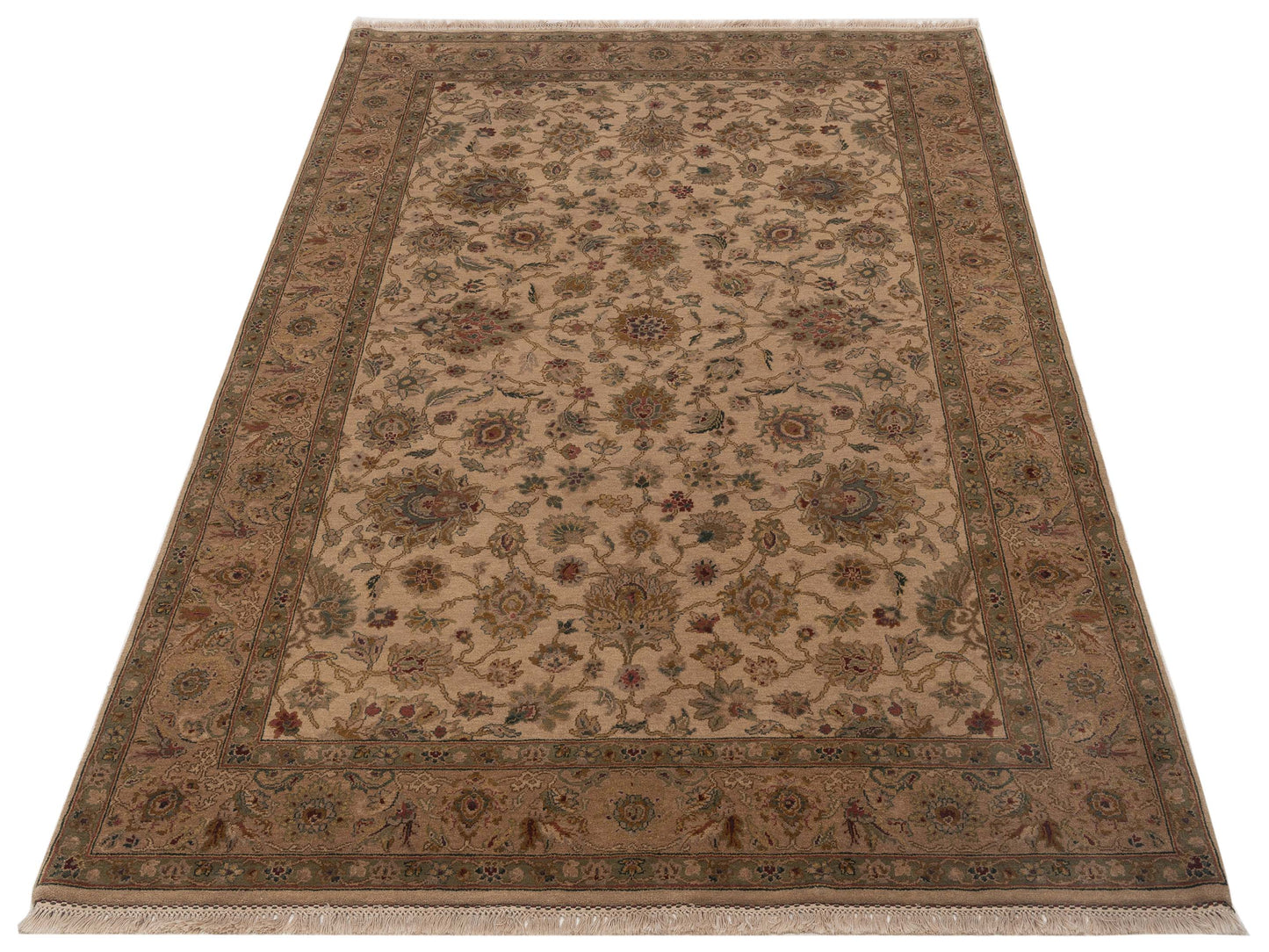 Crown 90496 Beige Brown 6.1x9.5 Hand Knotted Rug