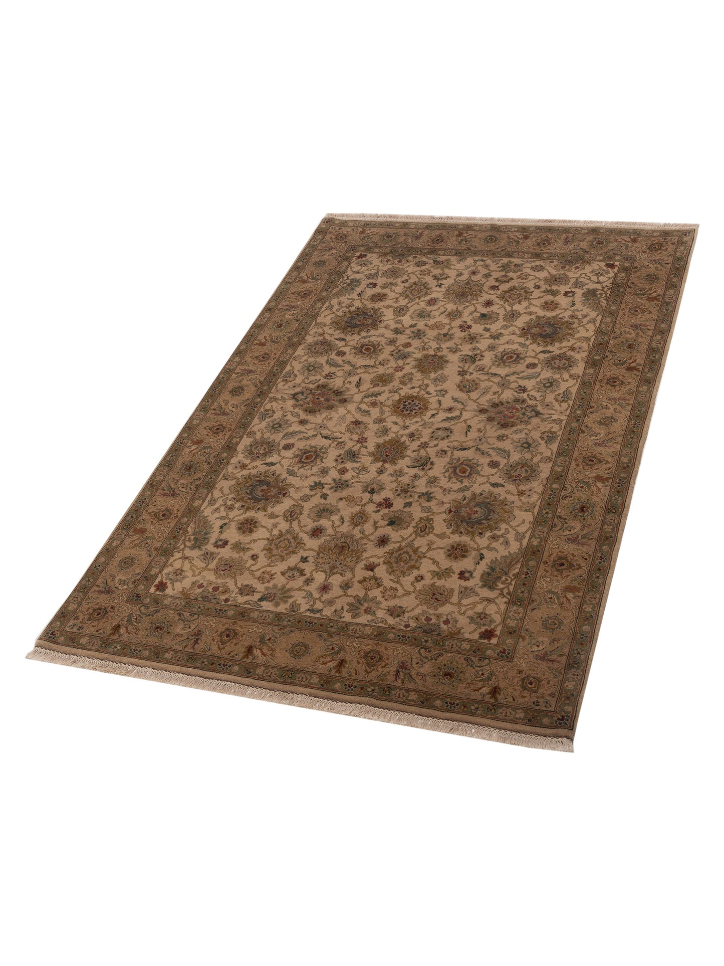 Crown 90496 Beige Brown 6.1x9.5 Hand Knotted Rug