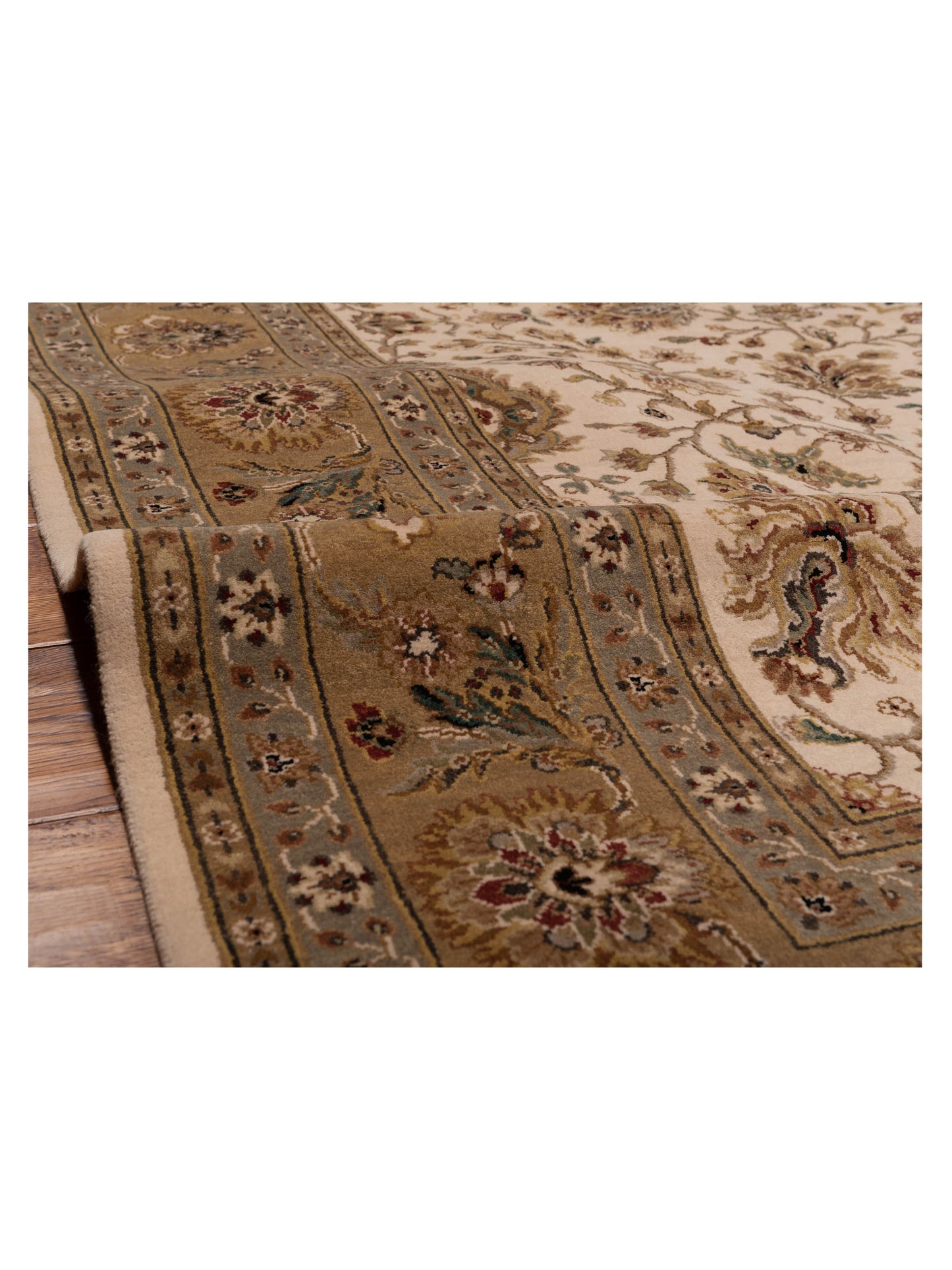 Crown 90502 Ivory Gold 7.11x10 Hand Knotted Rug