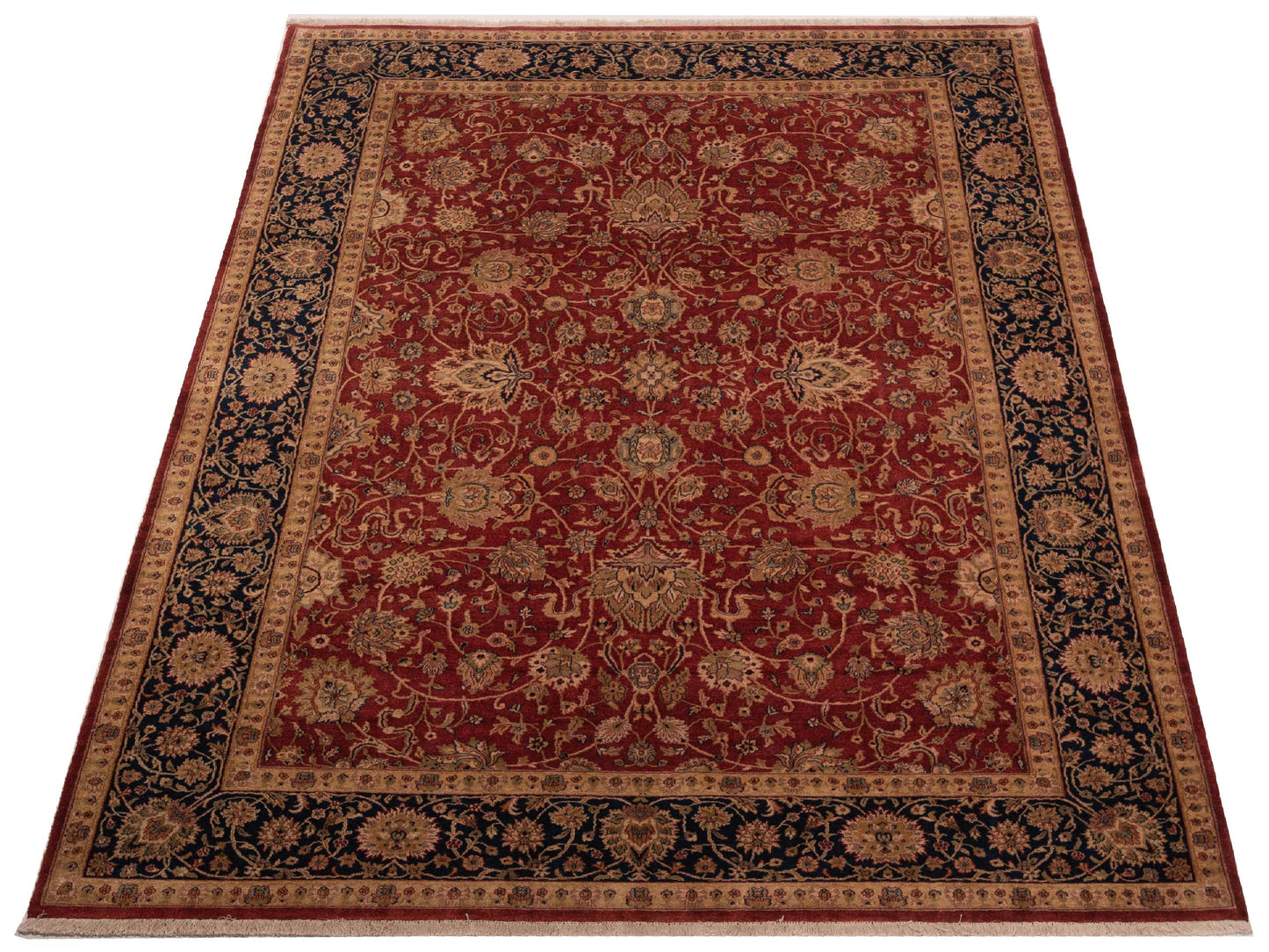 Crown 90534 Red Navy 8.9x12.2 Hand Knotted Rug