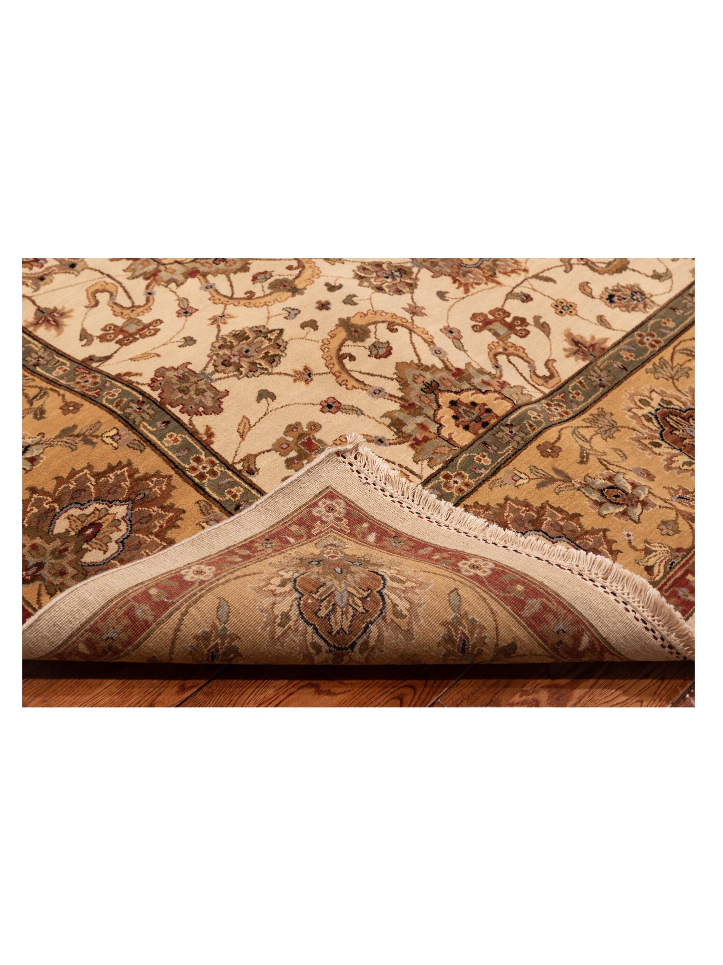 Crown 90546 Ivory Gold 9.1x11.11 Hand Knotted Rug