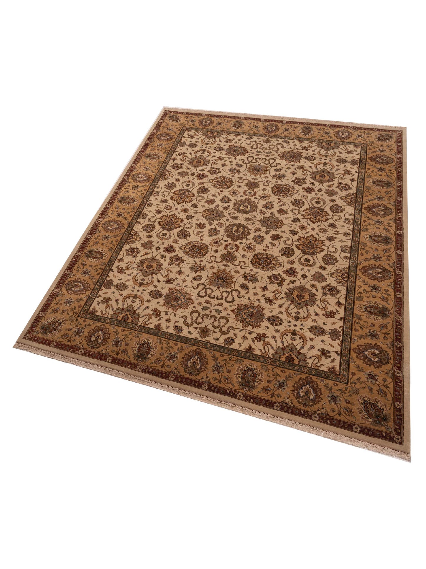 Crown 90546 Ivory Gold 9.1x11.11 Hand Knotted Rug