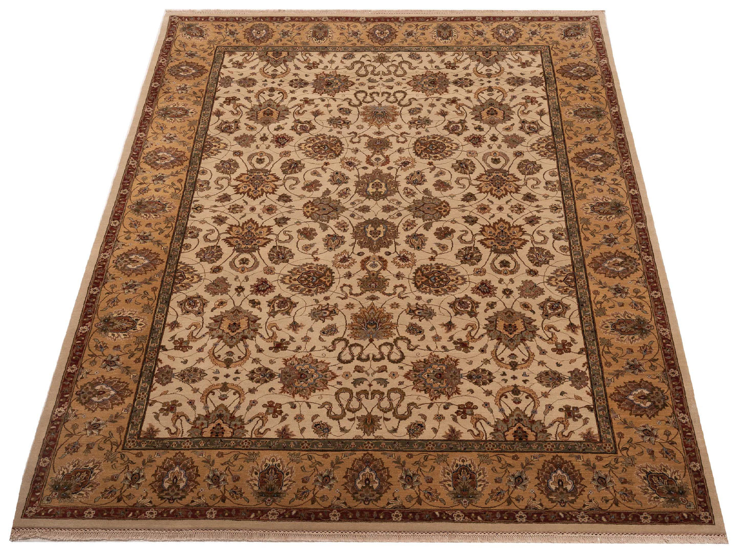 Crown 90546 Ivory Gold 9.1x11.11 Hand Knotted Rug