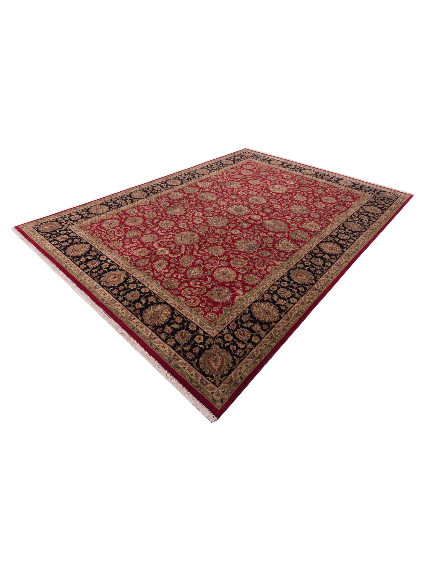Crown 90561 Red Black 9.11x14 Hand Knotted Rug