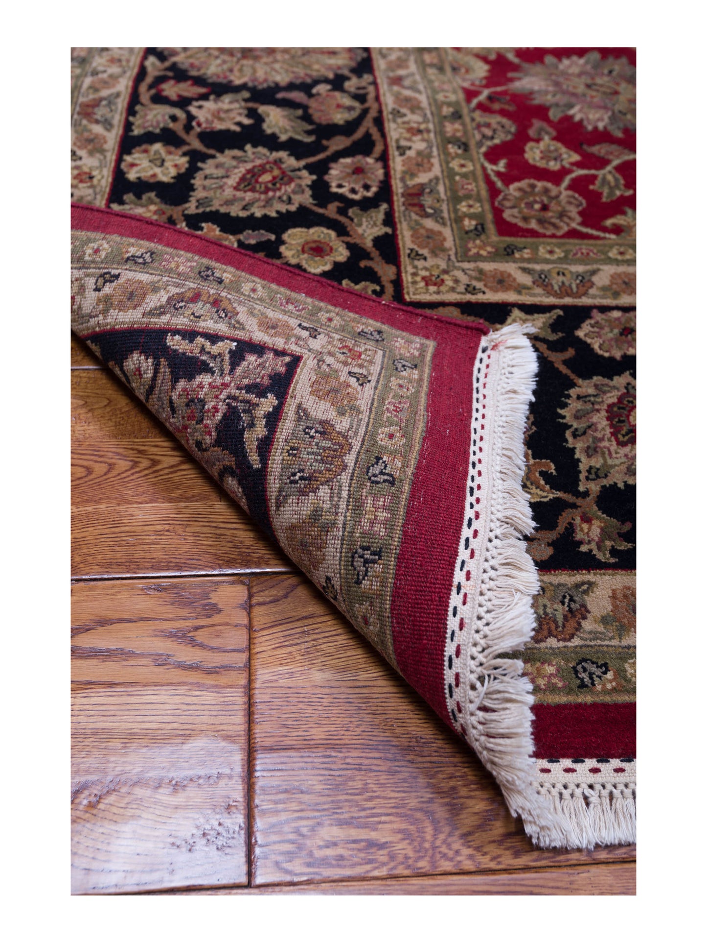 Crown 90561 Red Black 9.11x14 Hand Knotted Rug