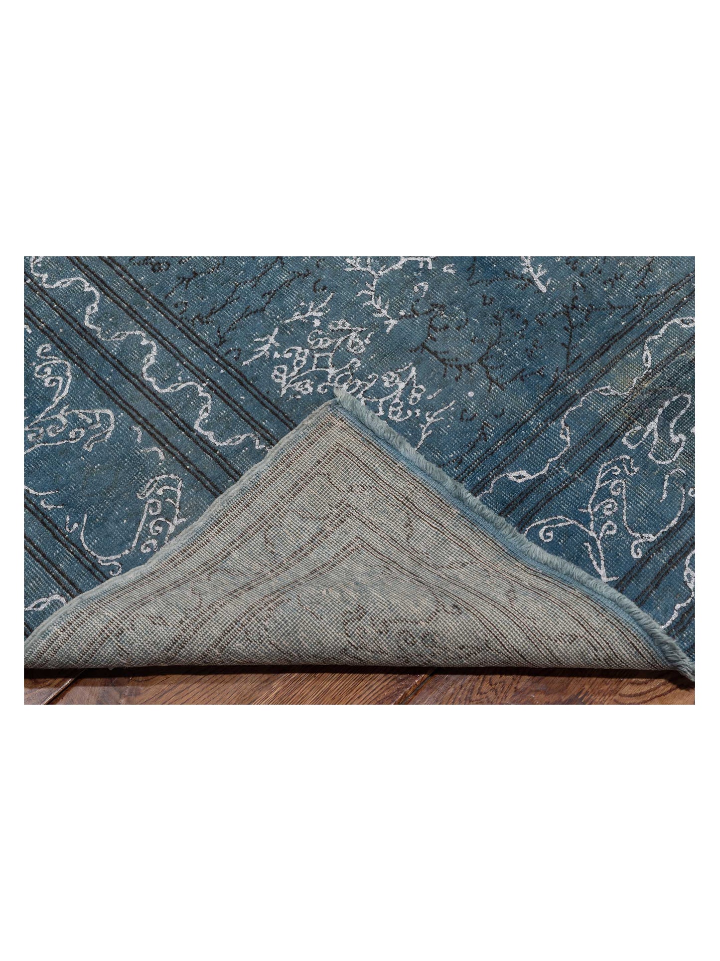 Vintage 90606 Blue 7.11x11.7 Hand Knotted Rug