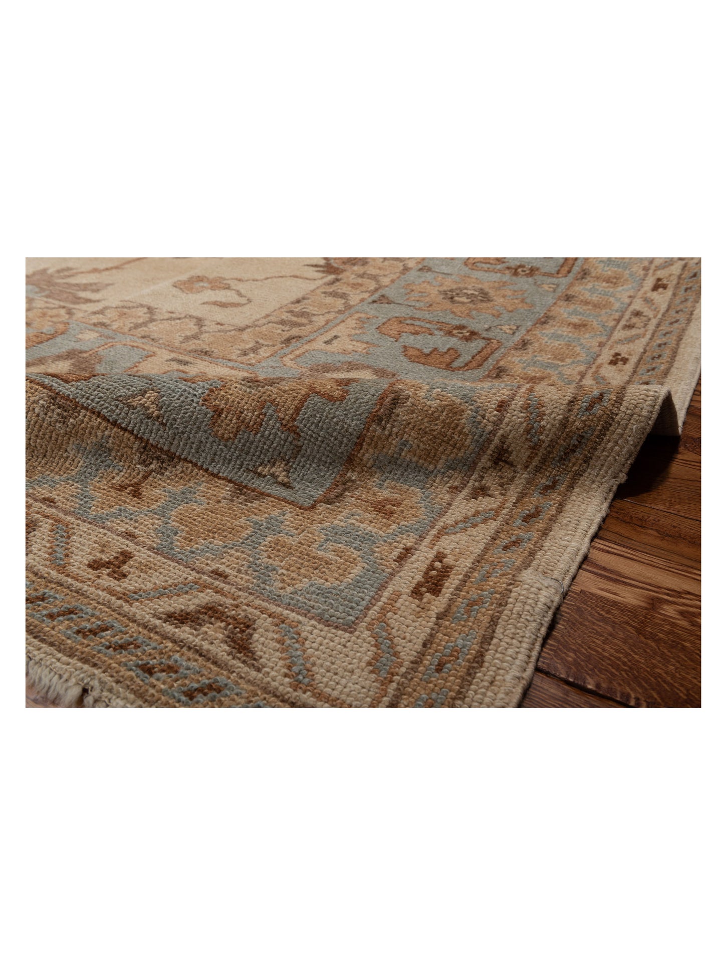 Anadol Oushak Arzu Ivory Blue 11x15 Hand Knotted Rug