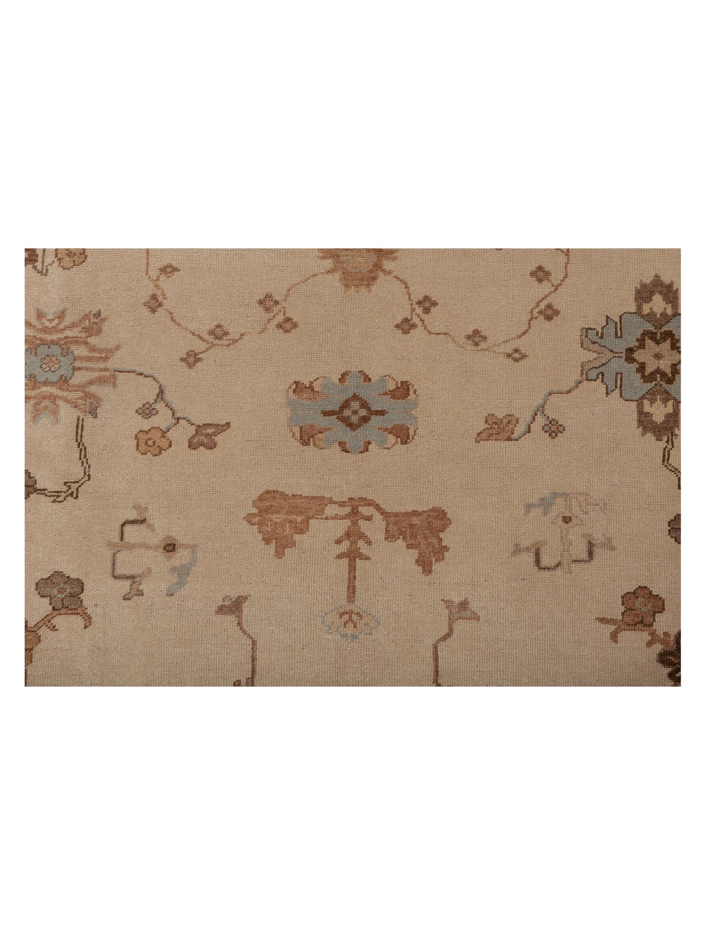 Anadol Oushak Arzu Ivory Blue 11x15 Hand Knotted Rug
