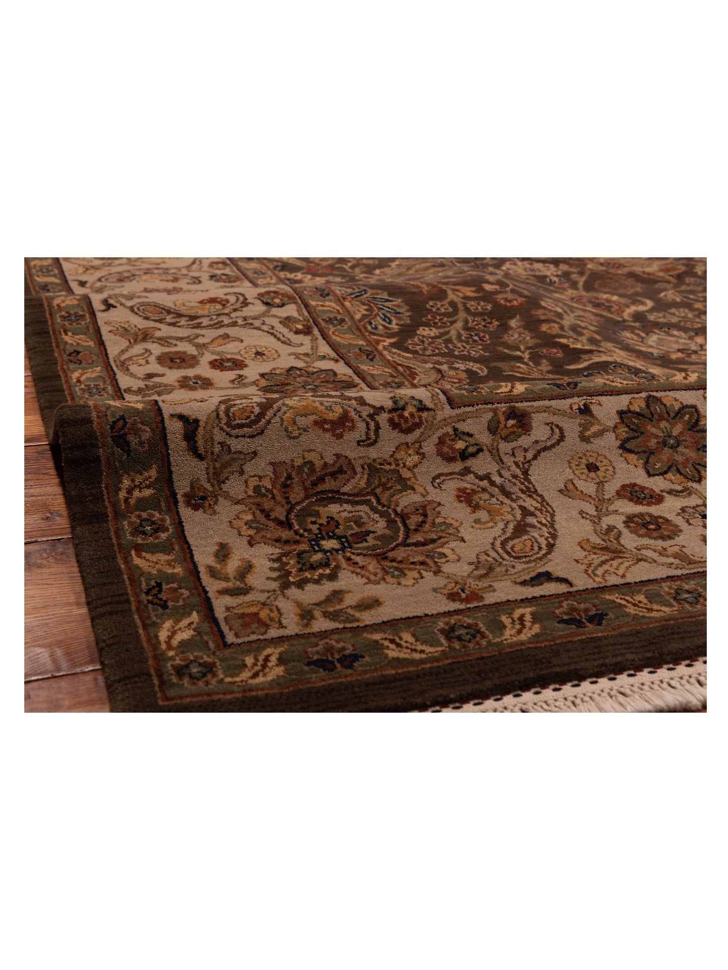 Crown 90647 Green Ivory 9x12.3 Hand Knotted Rug