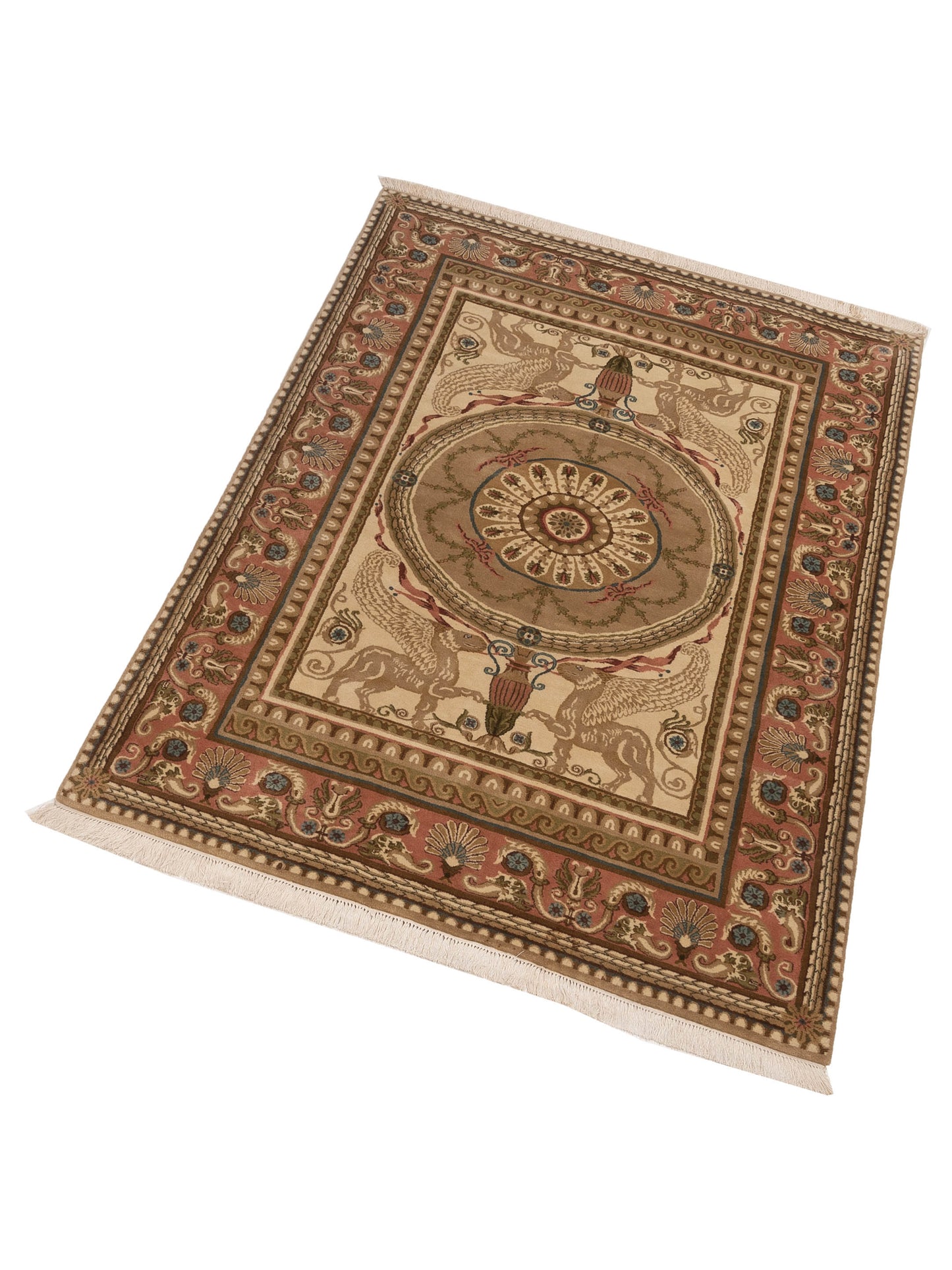 Savannorie 90659 Ivory Pink 6.5x8.11 Hand Knotted Rug