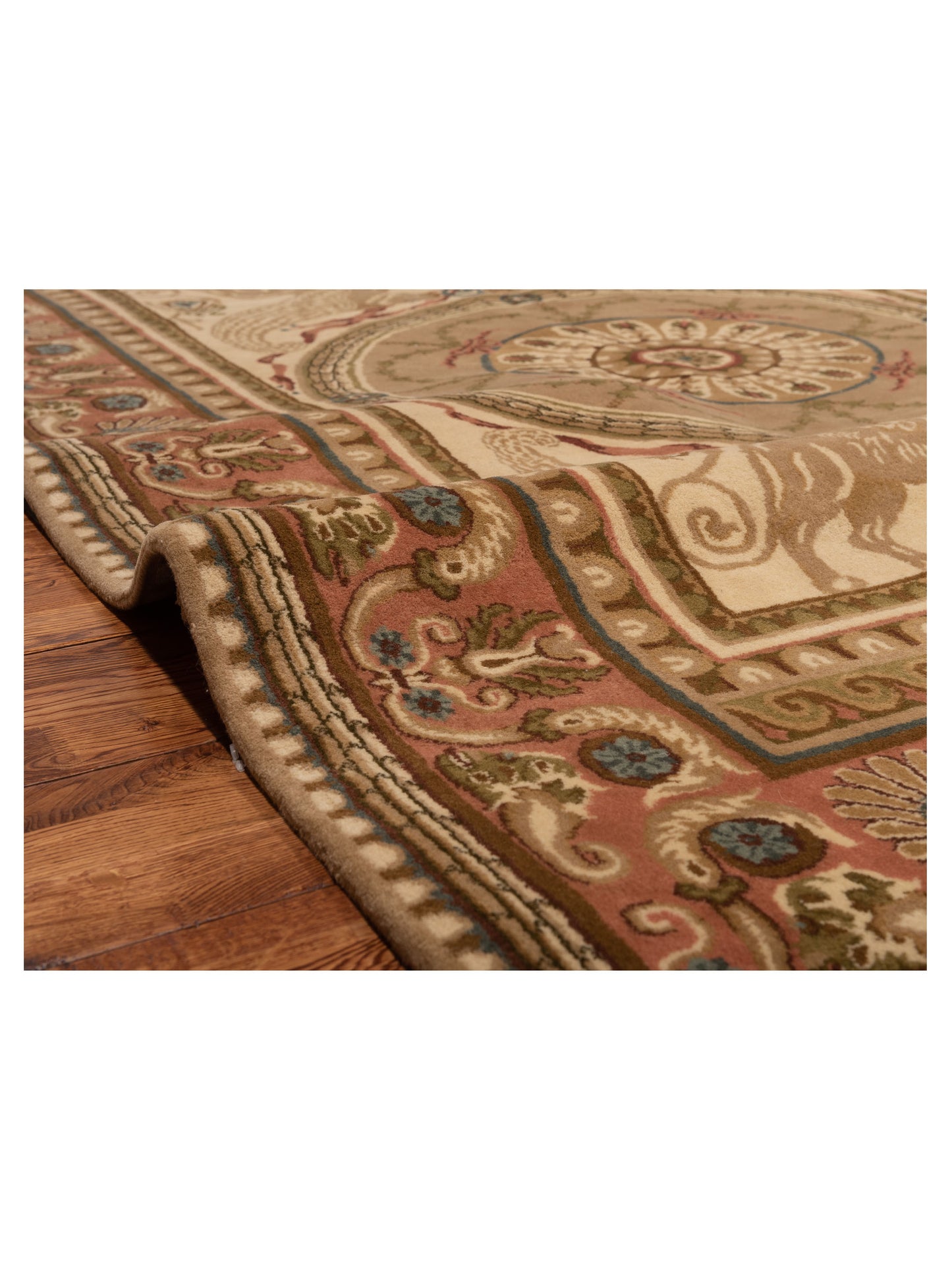 Savannorie 90659 Ivory Pink 6.5x8.11 Hand Knotted Rug