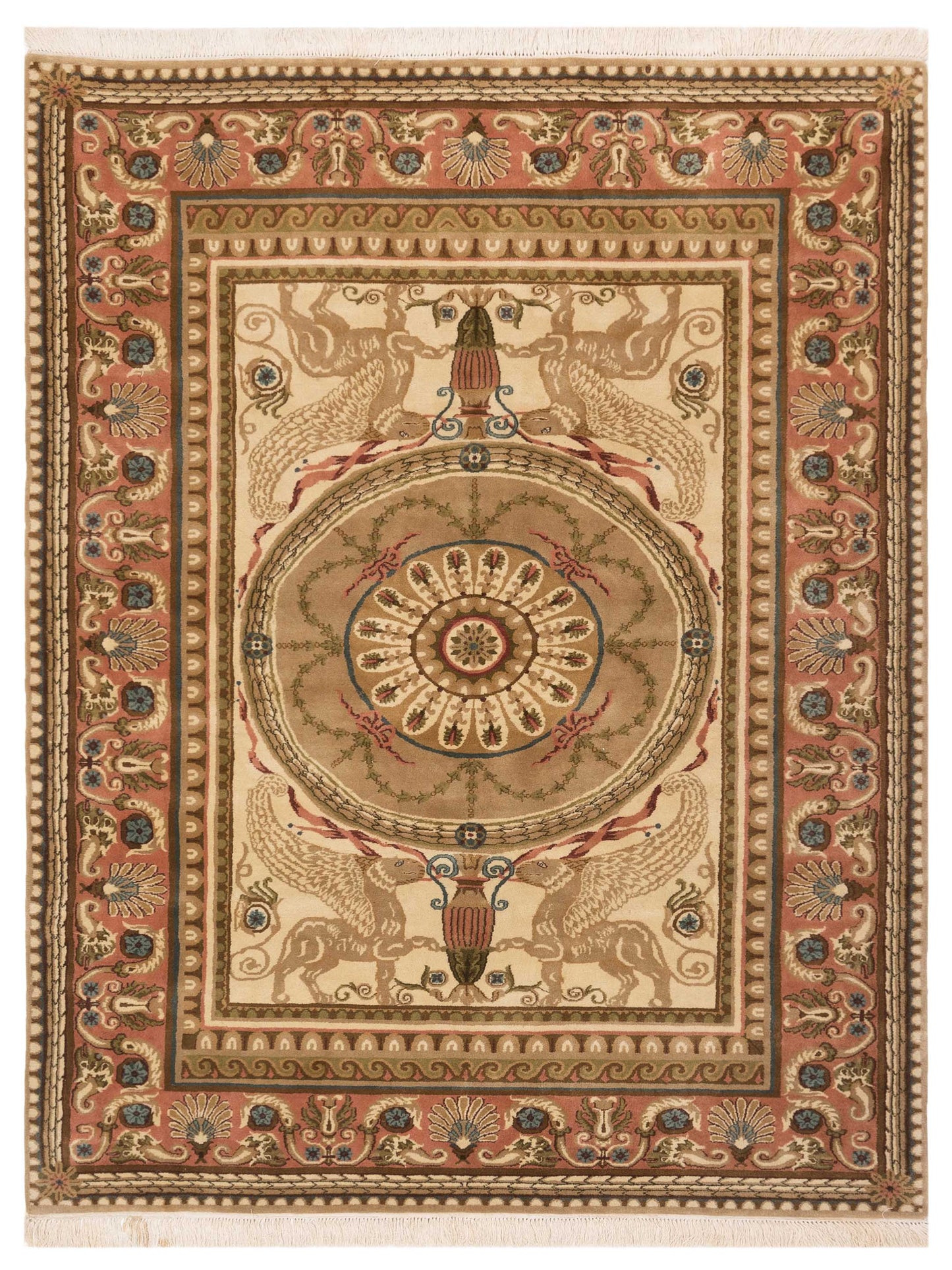Pasha Savannorie Ivory Pink Traditional