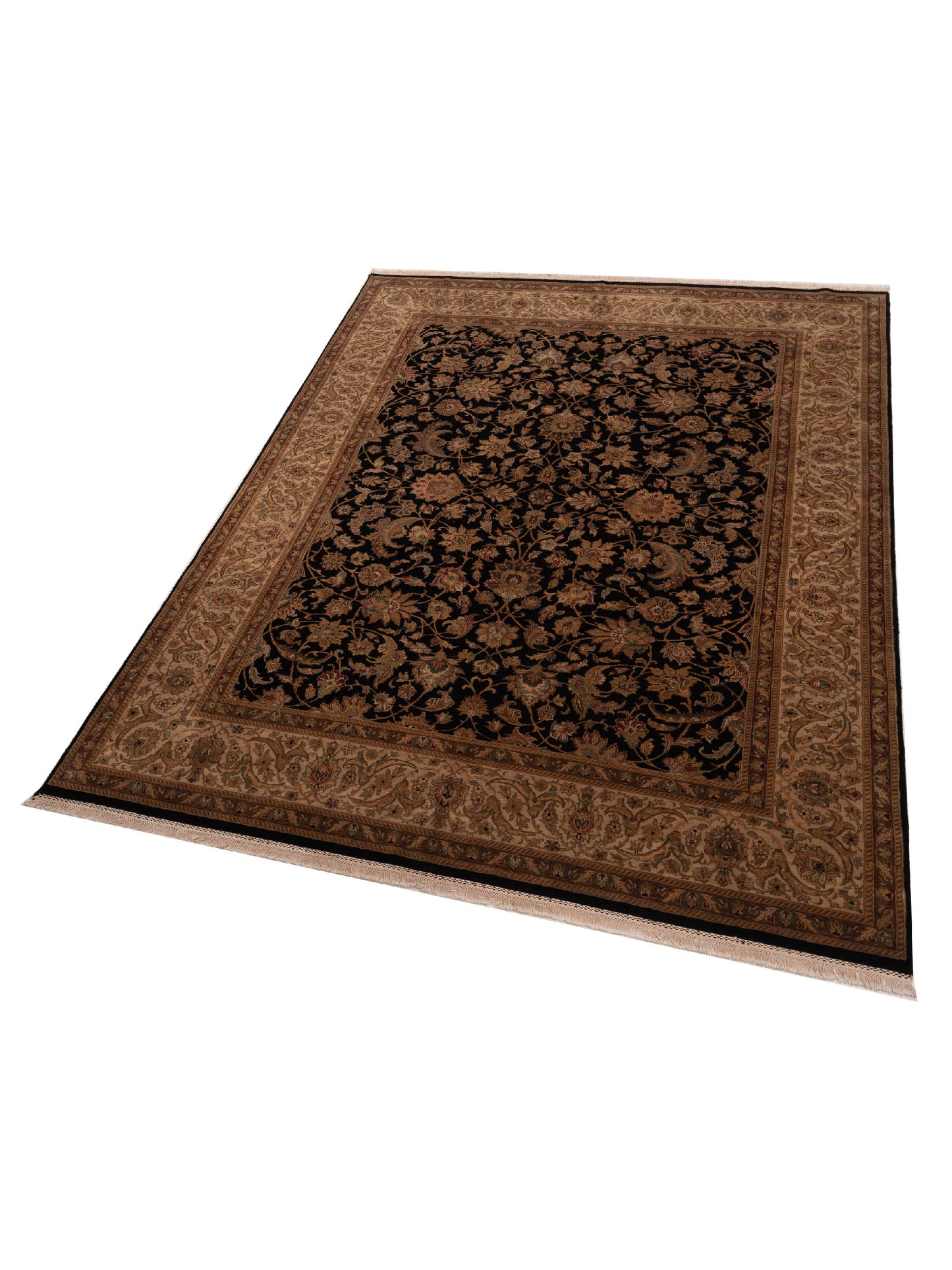 Crown 91013 Black Ivory 9.2x11.11 Hand Knotted Rug