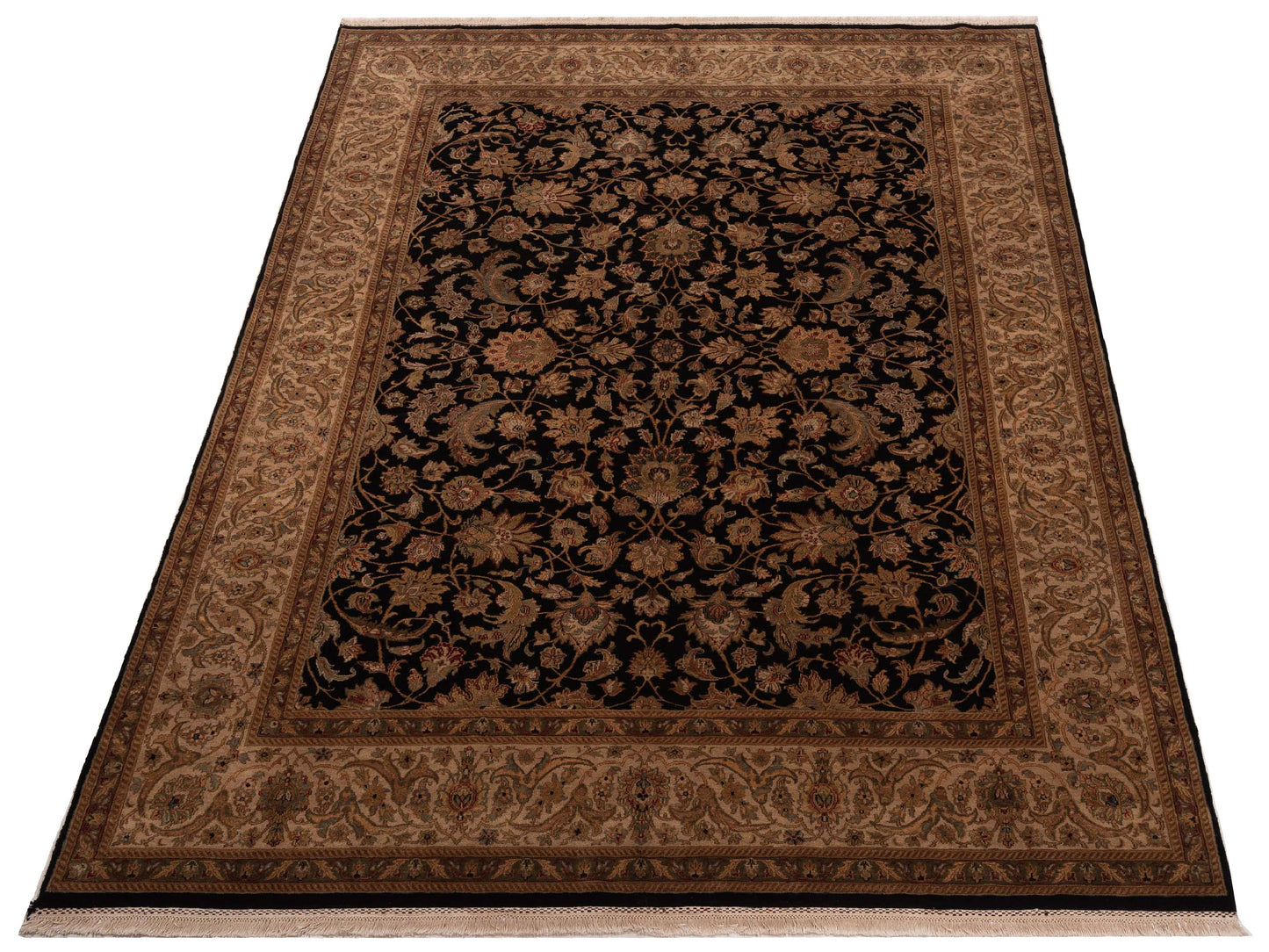 Crown 91013 Black Ivory 9.2x11.11 Hand Knotted Rug