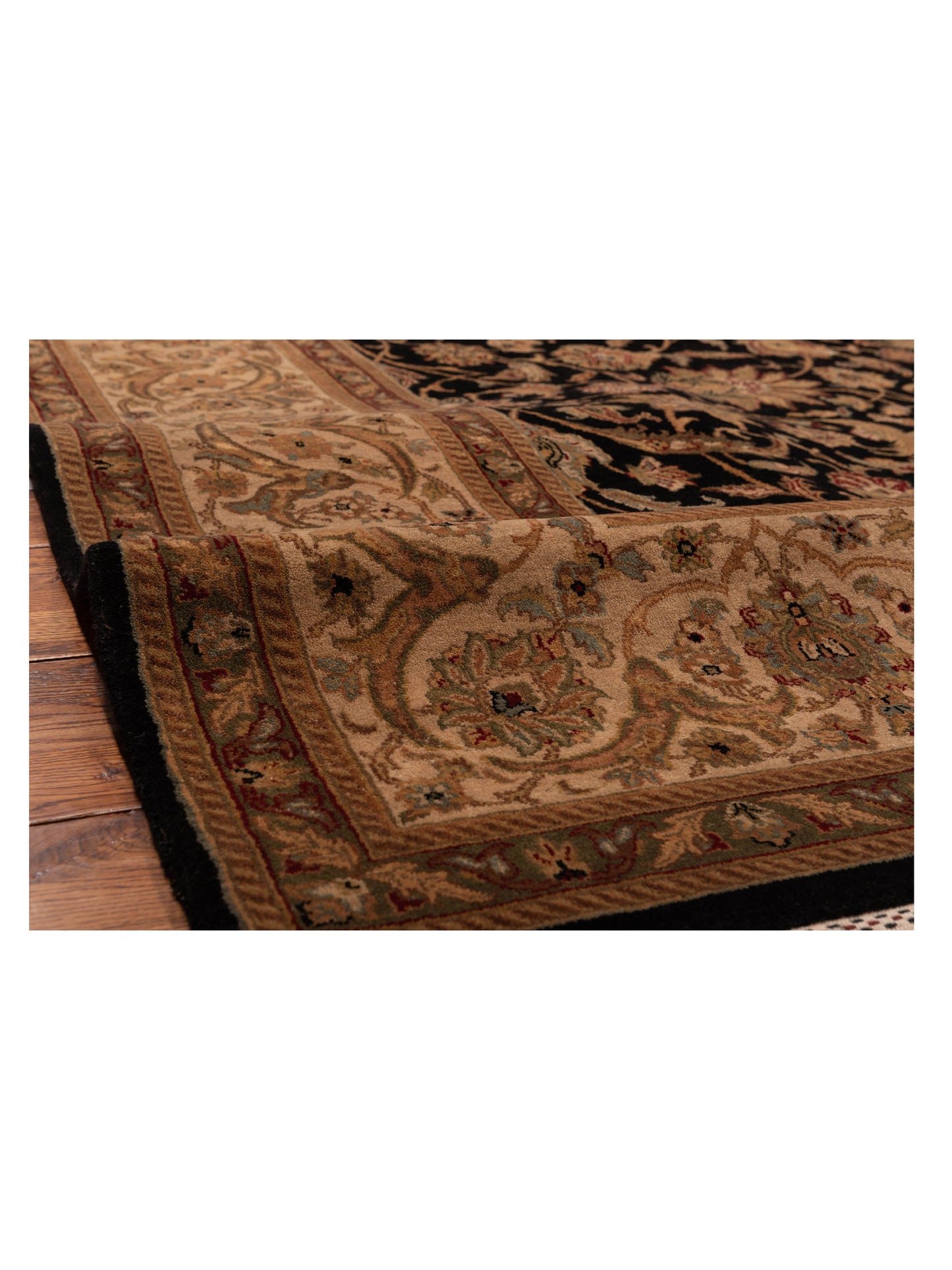 Crown 91013 Black Ivory 9.2x11.11 Hand Knotted Rug