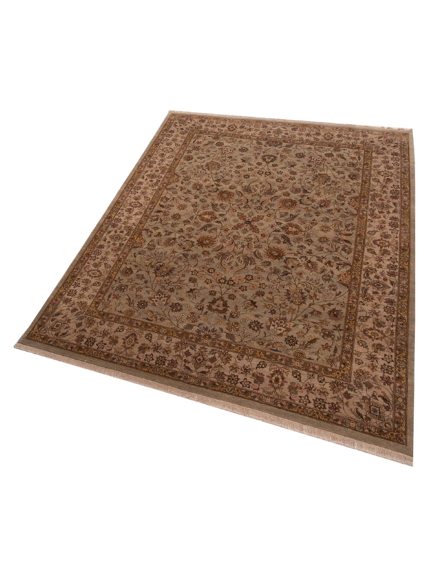 Crown 91046 Silver Ivory 9.2x11.9 Hand Knotted Rug
