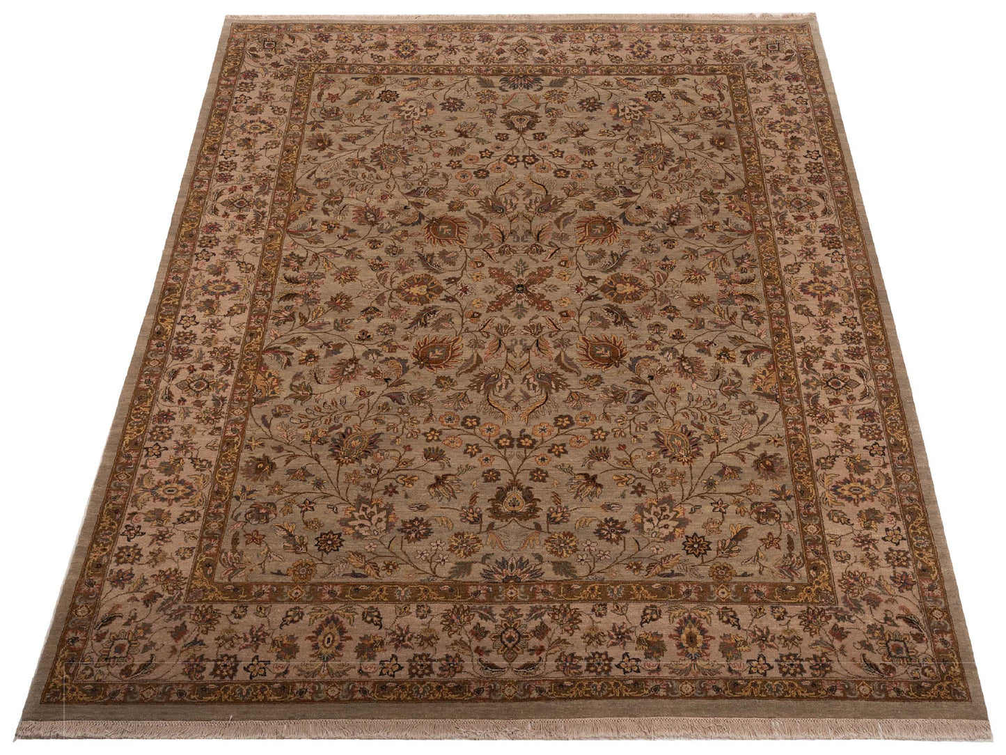 Crown 91046 Silver Ivory 9.2x11.9 Hand Knotted Rug
