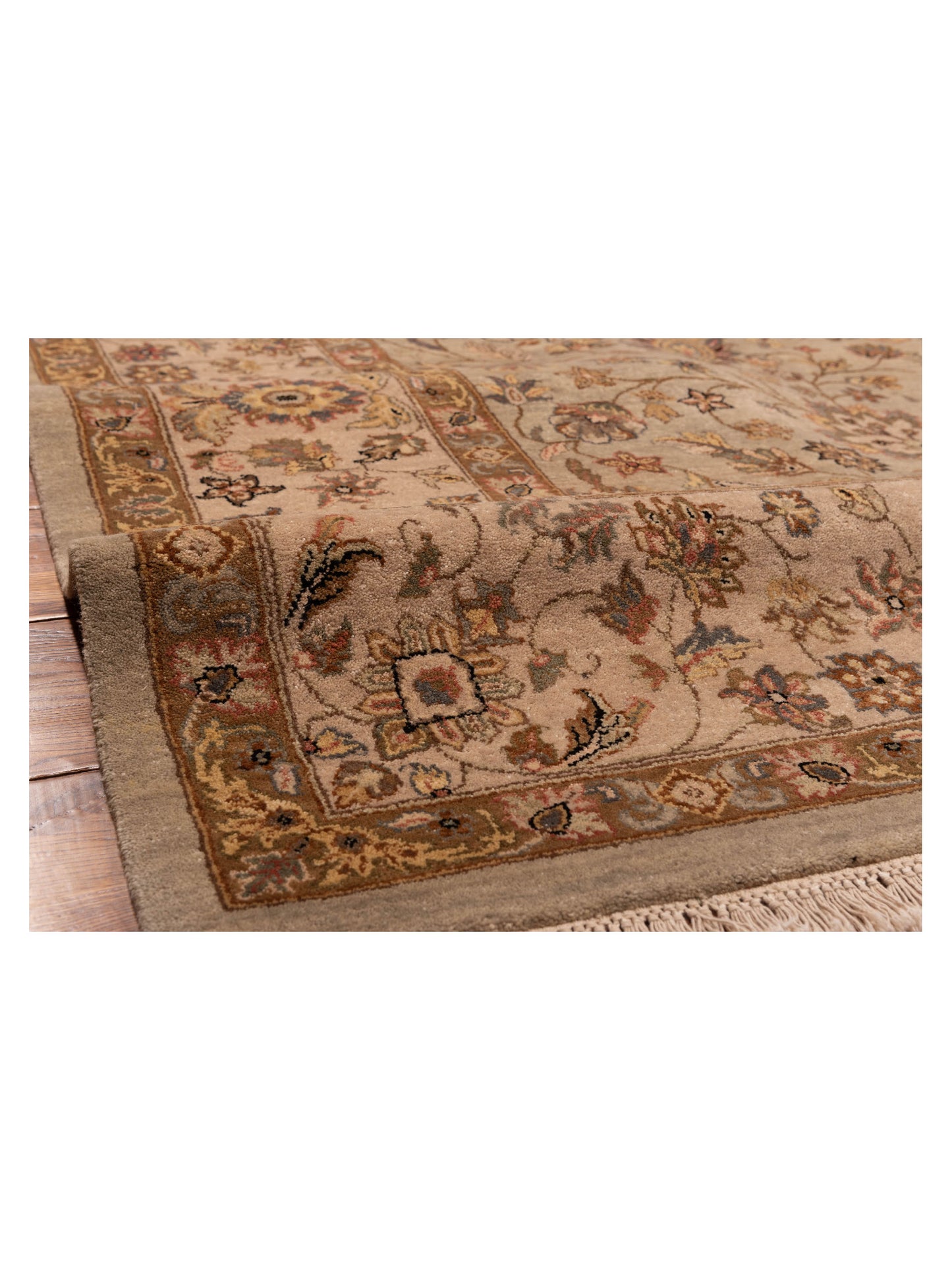 Crown 91046 Silver Ivory 9.2x11.9 Hand Knotted Rug