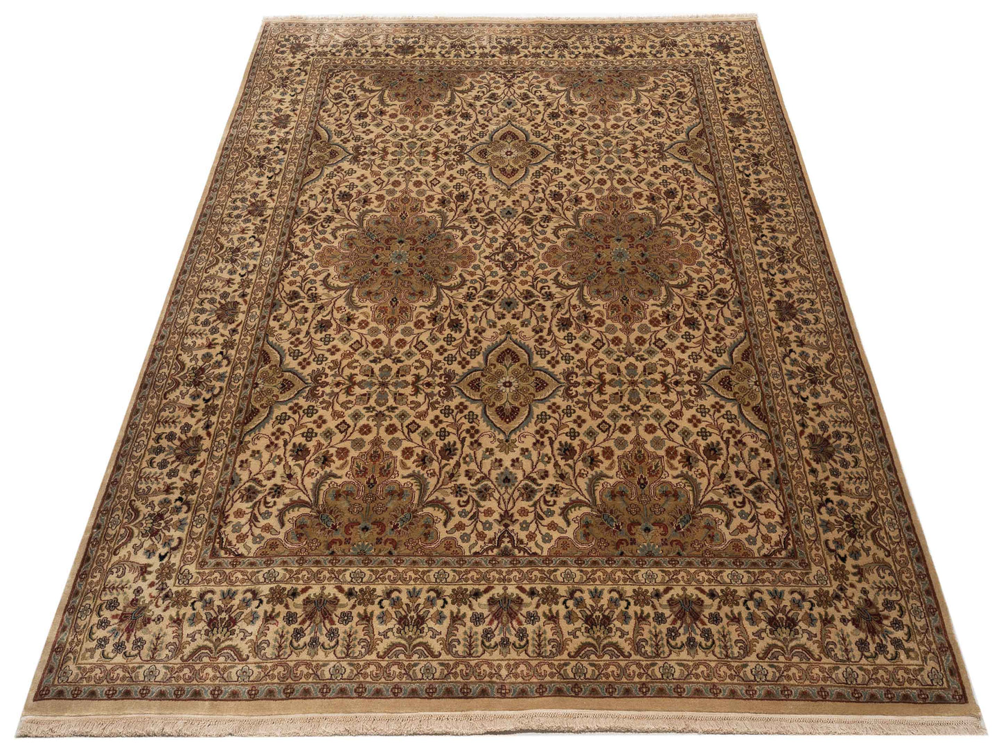 Crown 91816 Ivory Ivory 8x9.10 Hand Knotted Rug