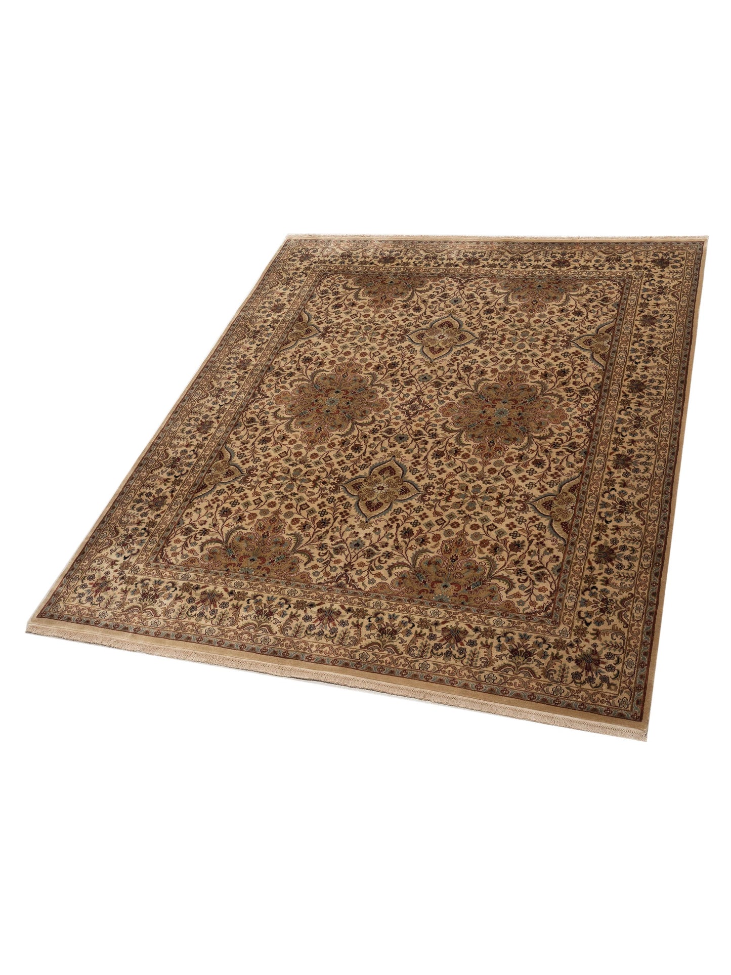 Crown 91816 Ivory Ivory 8x9.10 Hand Knotted Rug