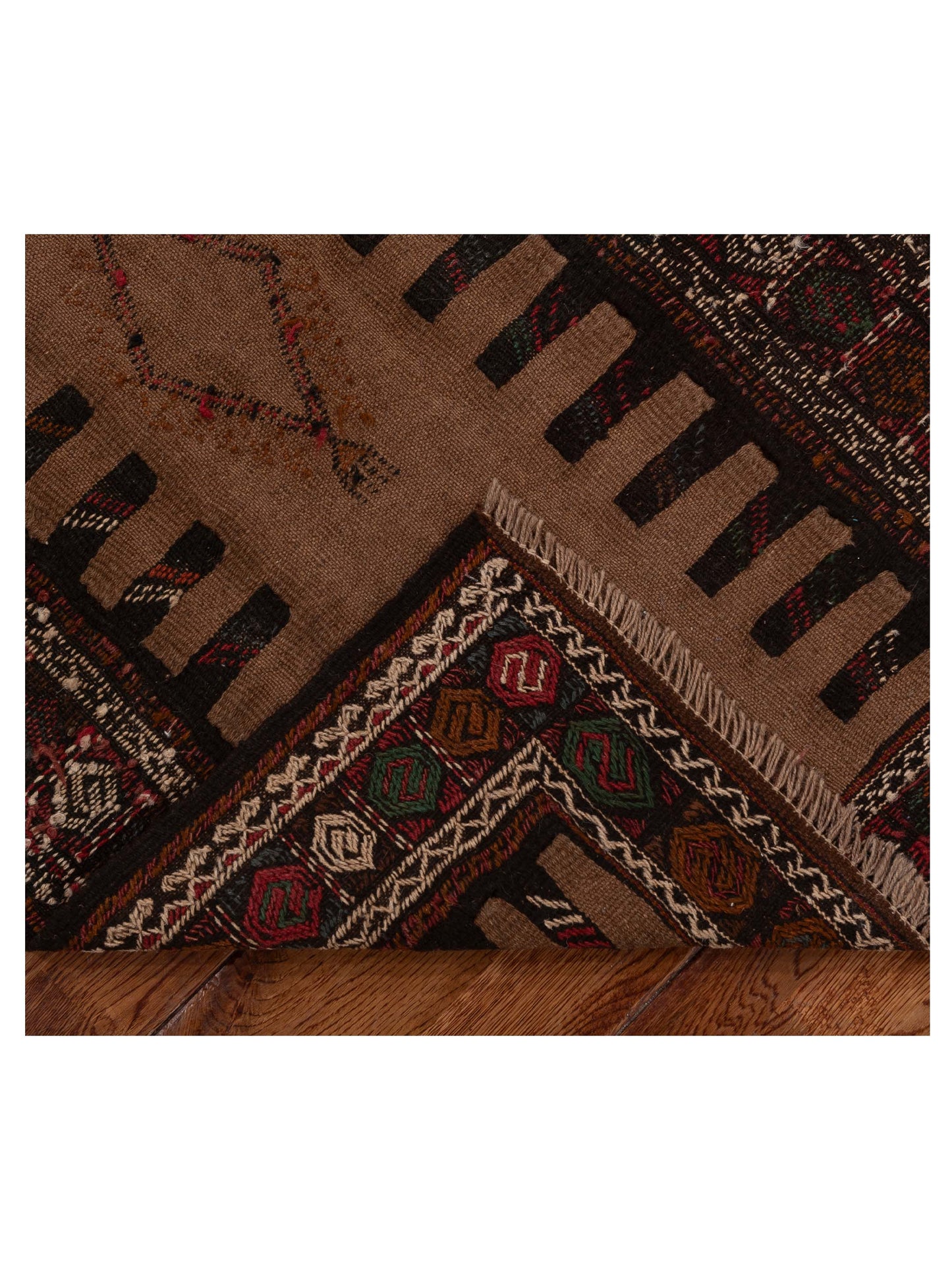 Soumak 92114 Brown Charcoal 2.5x12 Hand Woven Rug