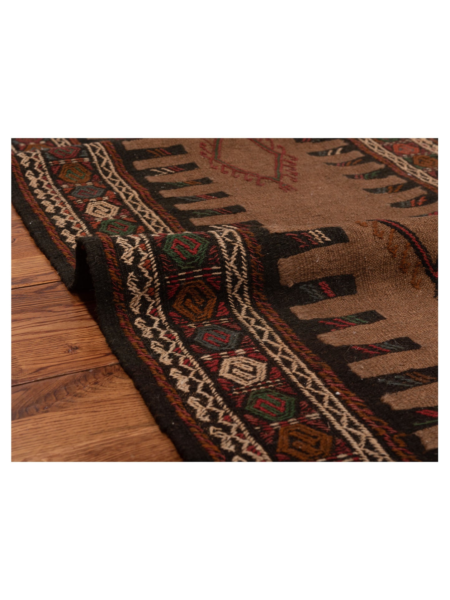 Soumak 92114 Brown Charcoal 2.5x12 Hand Woven Rug
