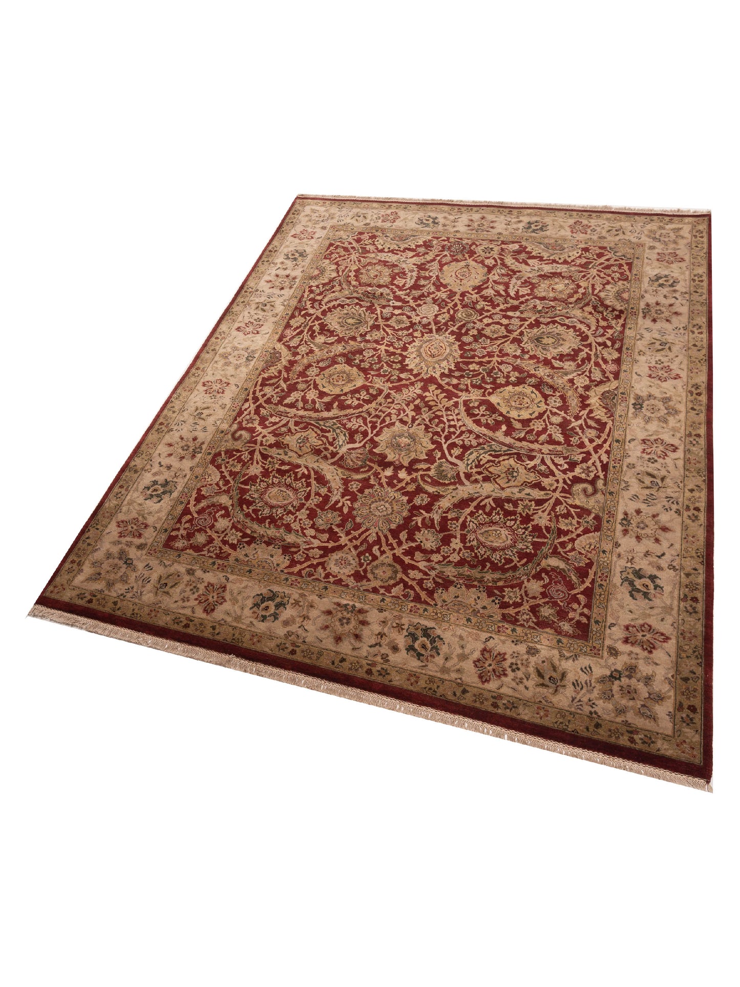 Crown 92263 Red Ivory 9.2x12.2 Hand Knotted Rug