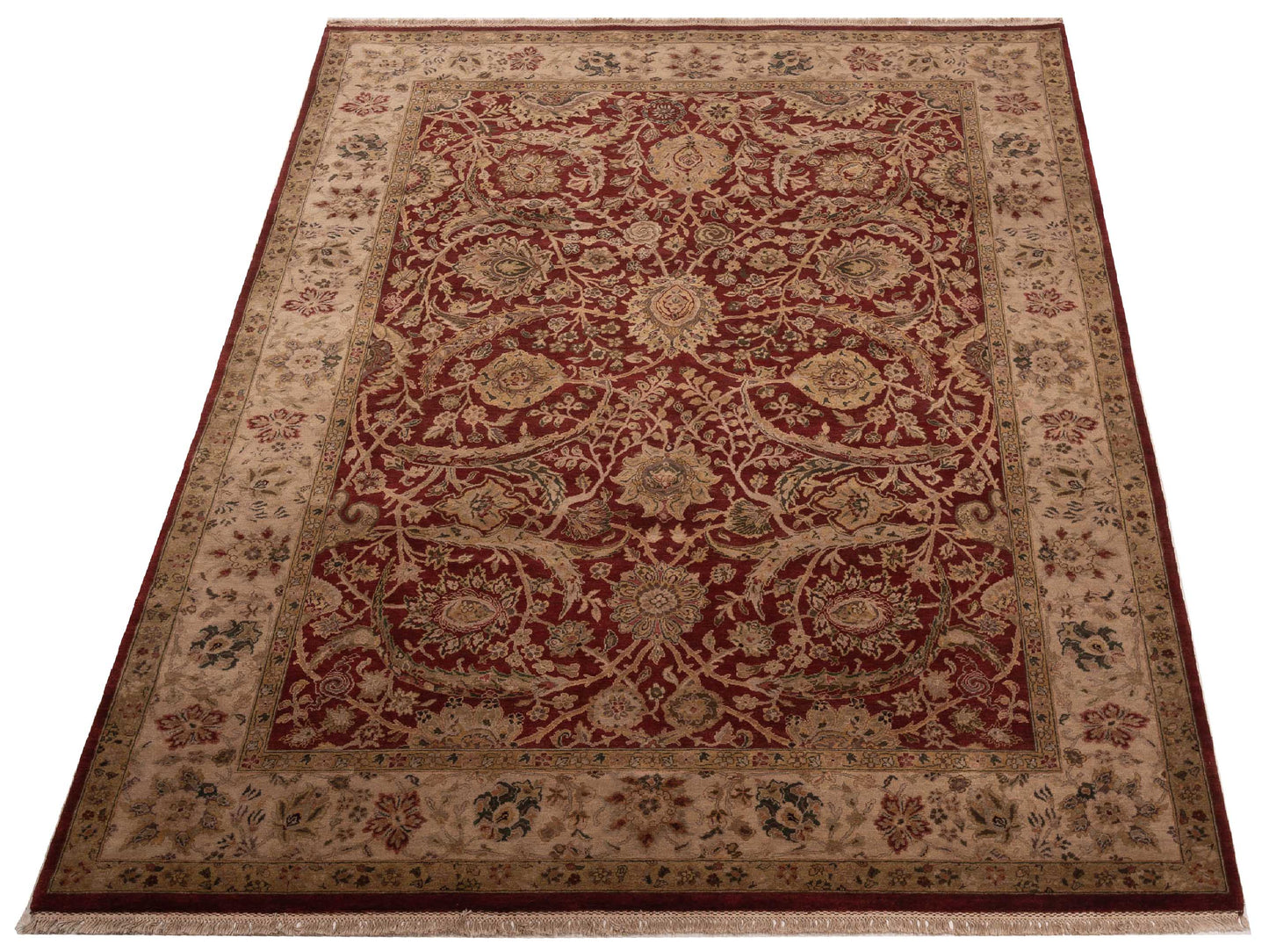 Crown 92263 Red Ivory 9.2x12.2 Hand Knotted Rug