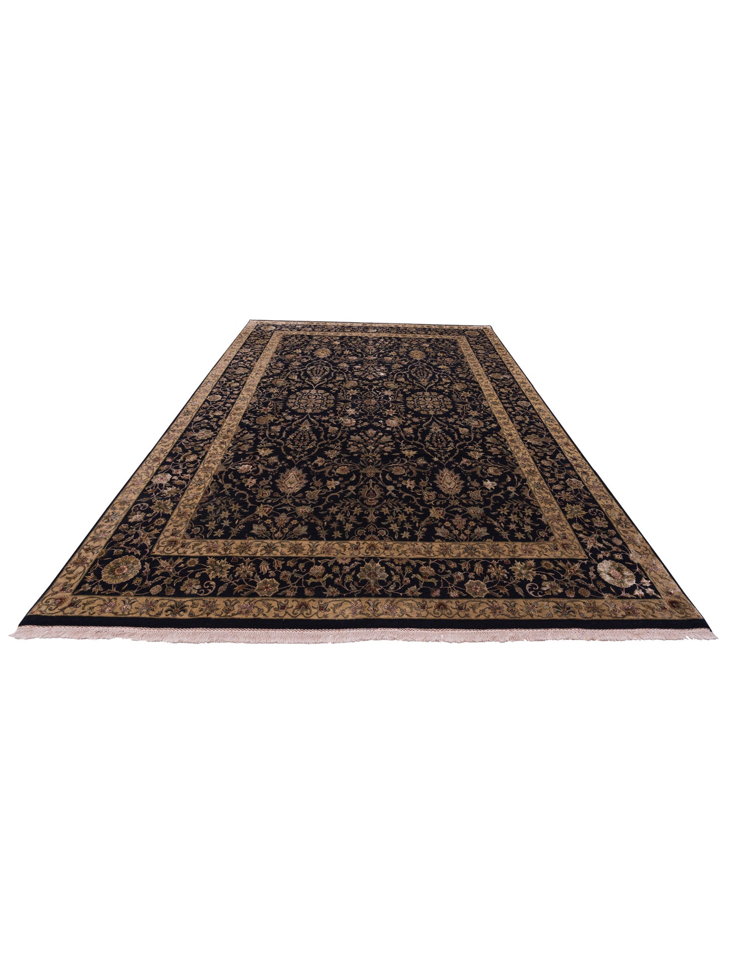 Imperial Silk 92789 Black Black 10x13.6 Hand Knotted Rug