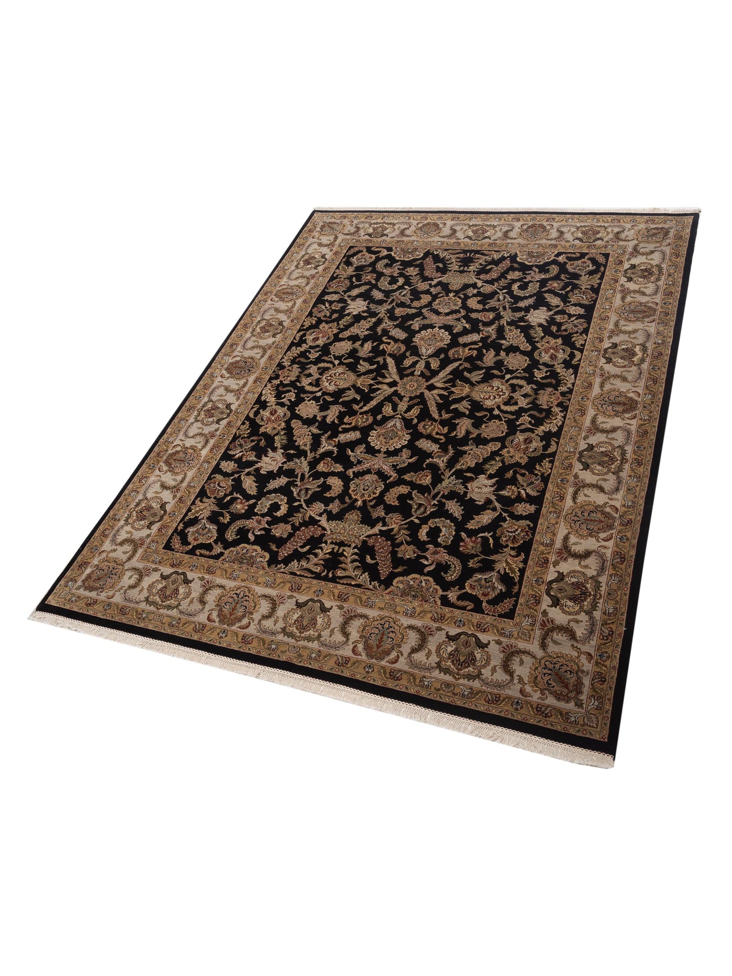 Crown 92791 Black Beige 9x12 Hand Knotted Rug