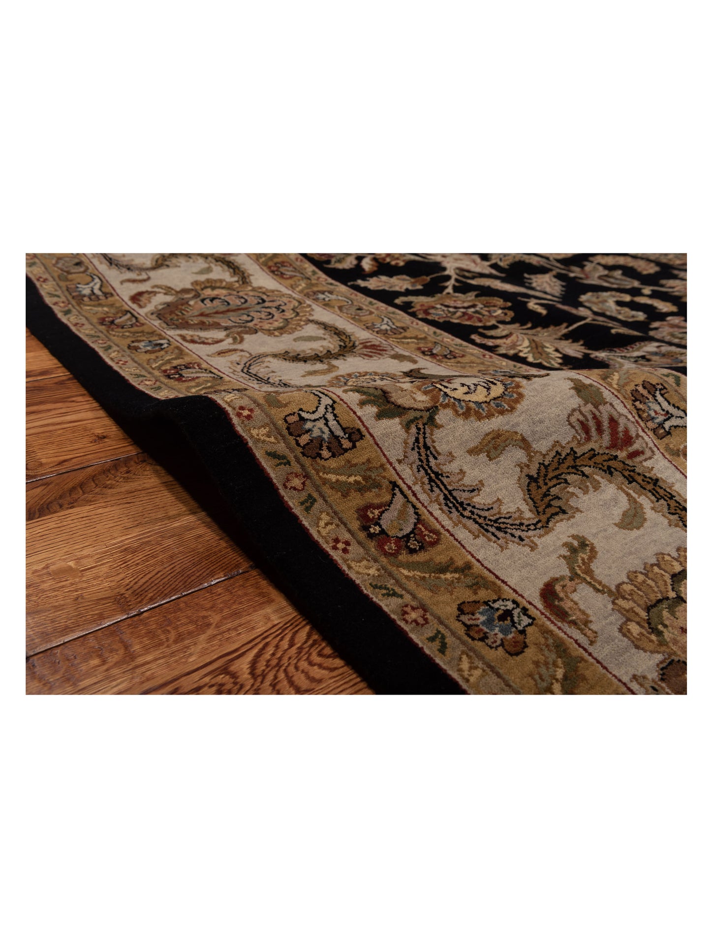 Crown 92791 Black Beige 9x12 Hand Knotted Rug