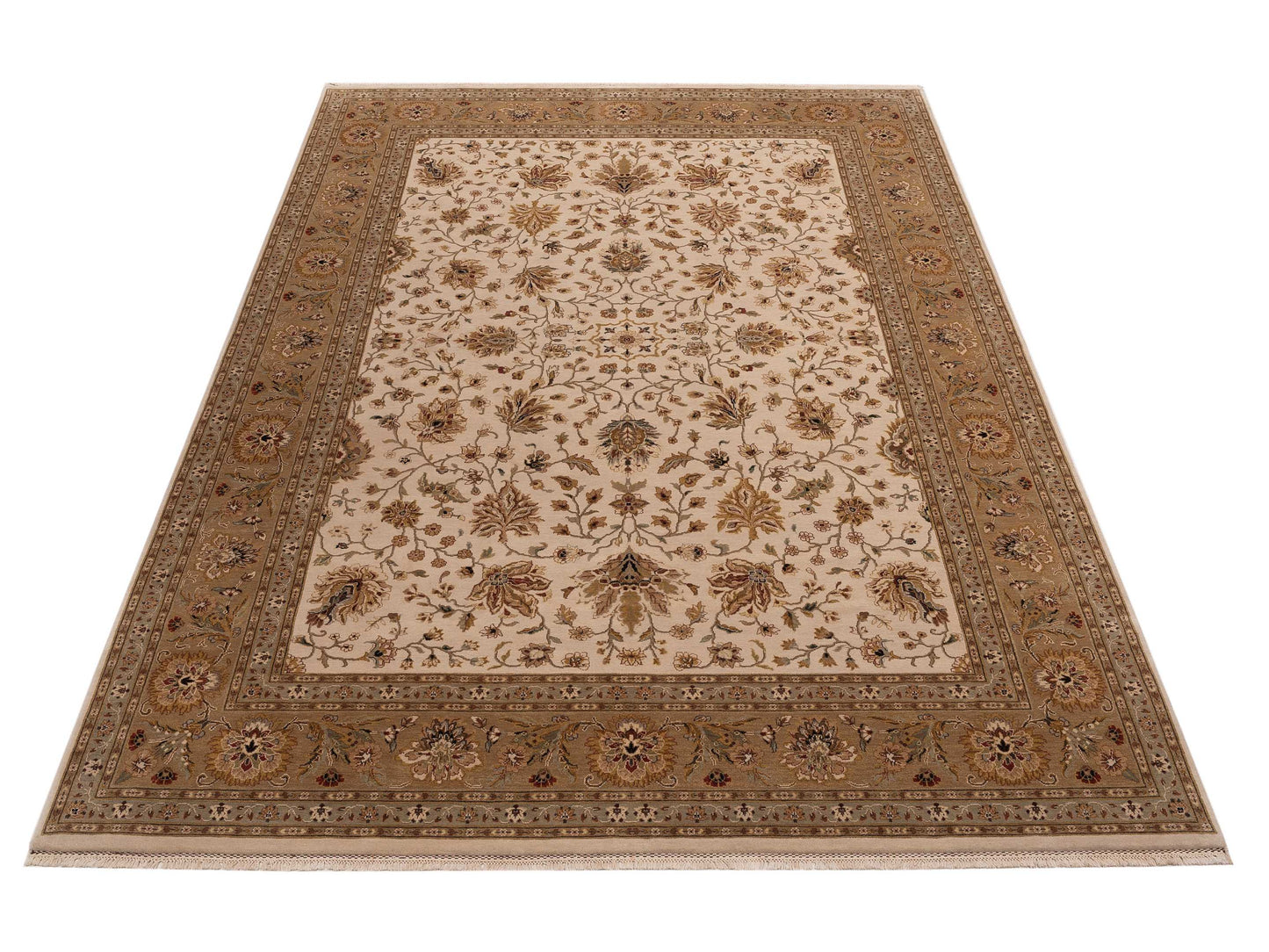 Crown 92993 Ivory Gold 9.7x13.6 Hand Knotted Rug