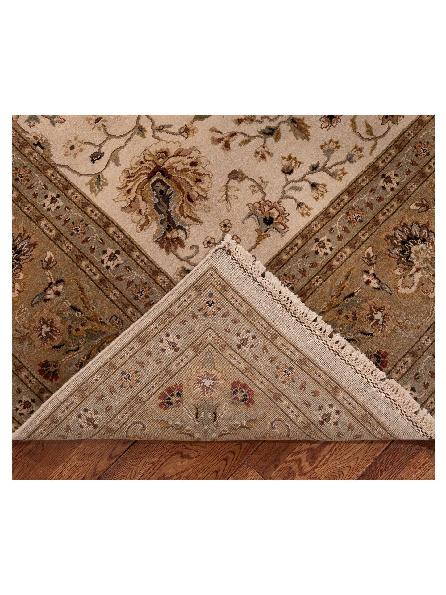 Crown 92993 Ivory Gold 9.7x13.6 Hand Knotted Rug