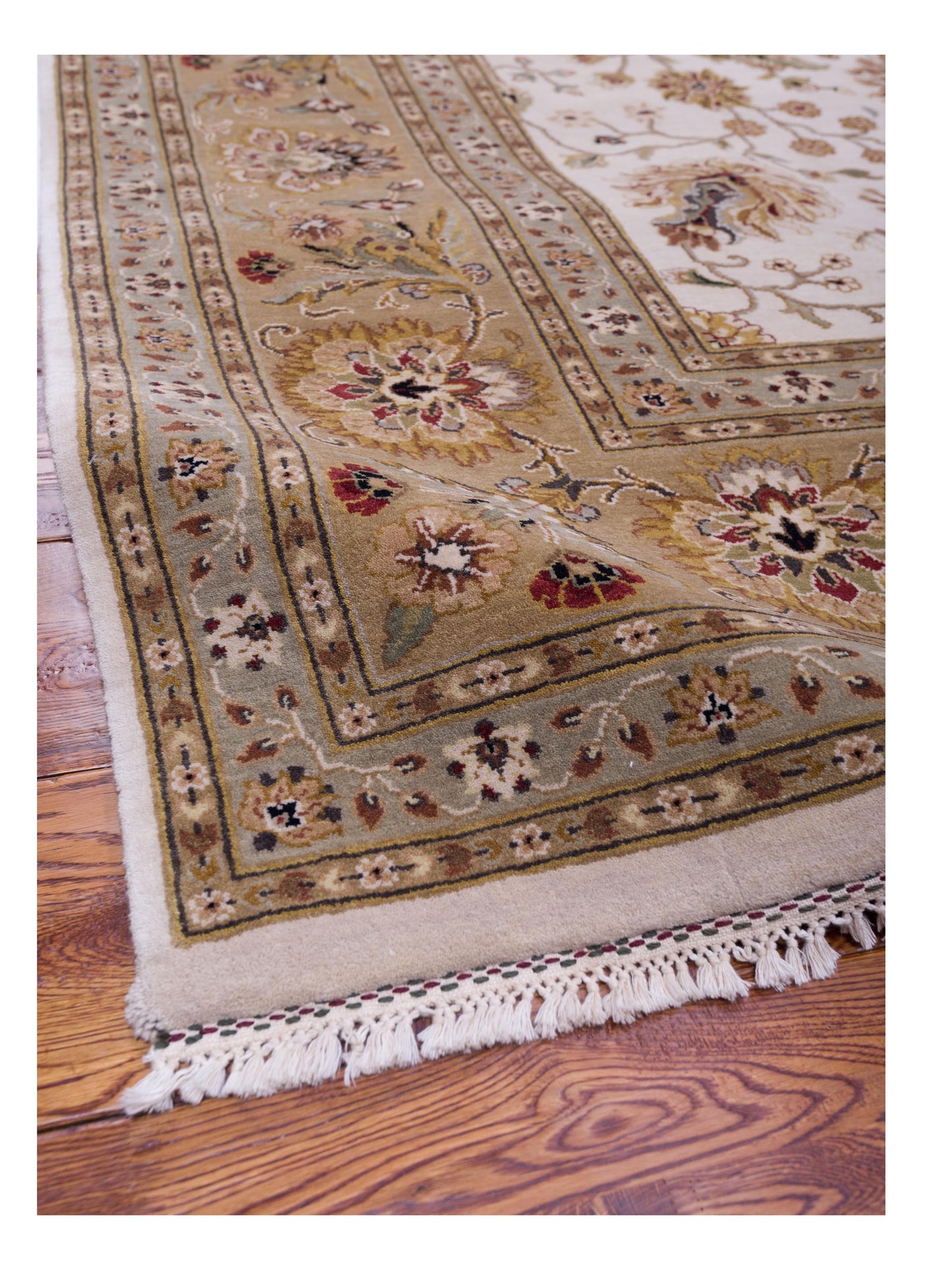 Crown 92993 Ivory Gold 9.7x13.6 Hand Knotted Rug