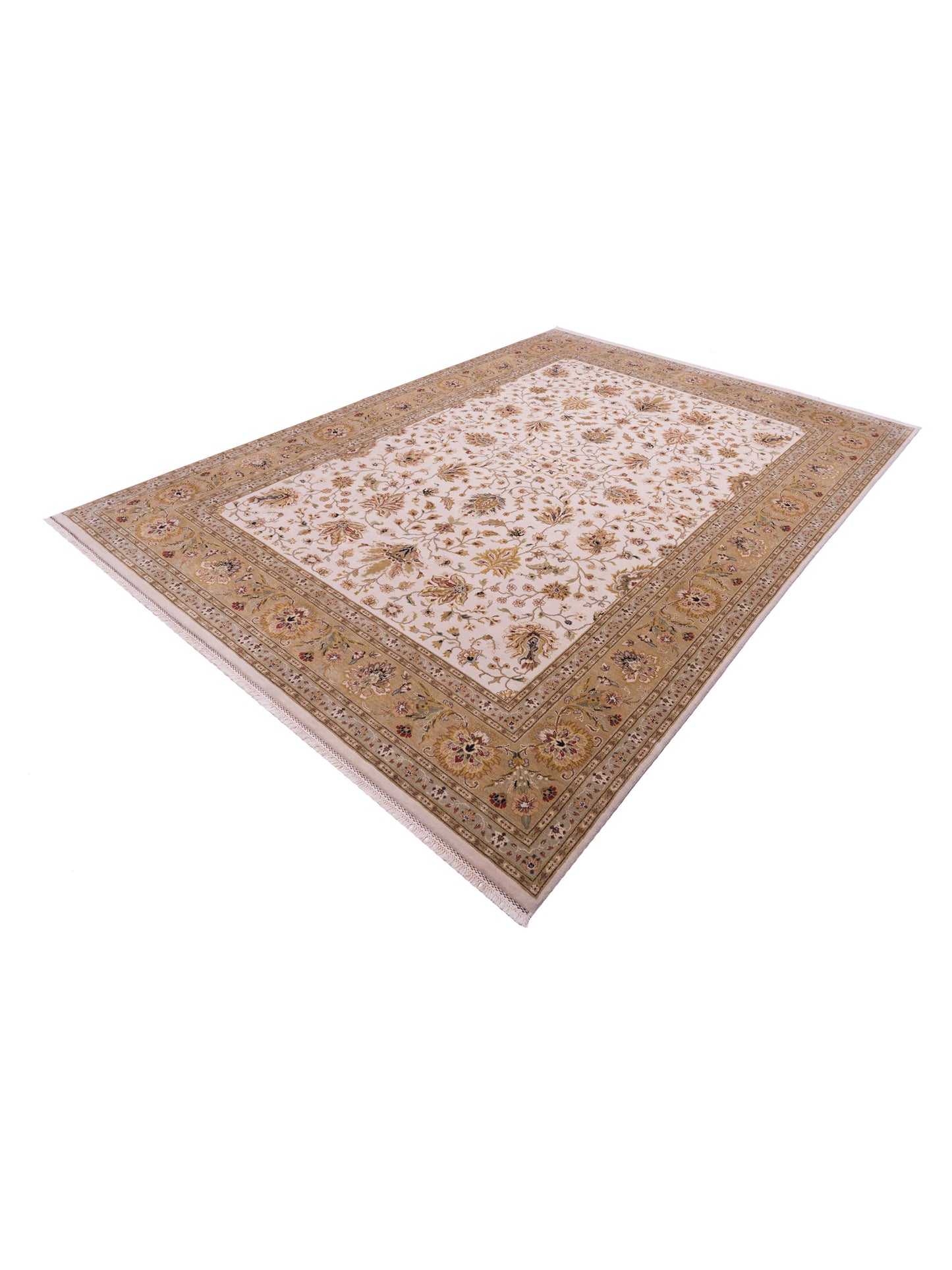 Crown 92993 Ivory Gold 9.7x13.6 Hand Knotted Rug