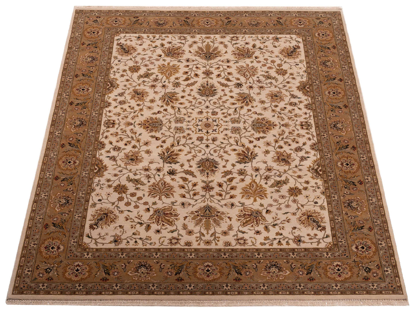 Crown 92994 Ivory Gold 8.9x11.7 Hand Knotted Rug