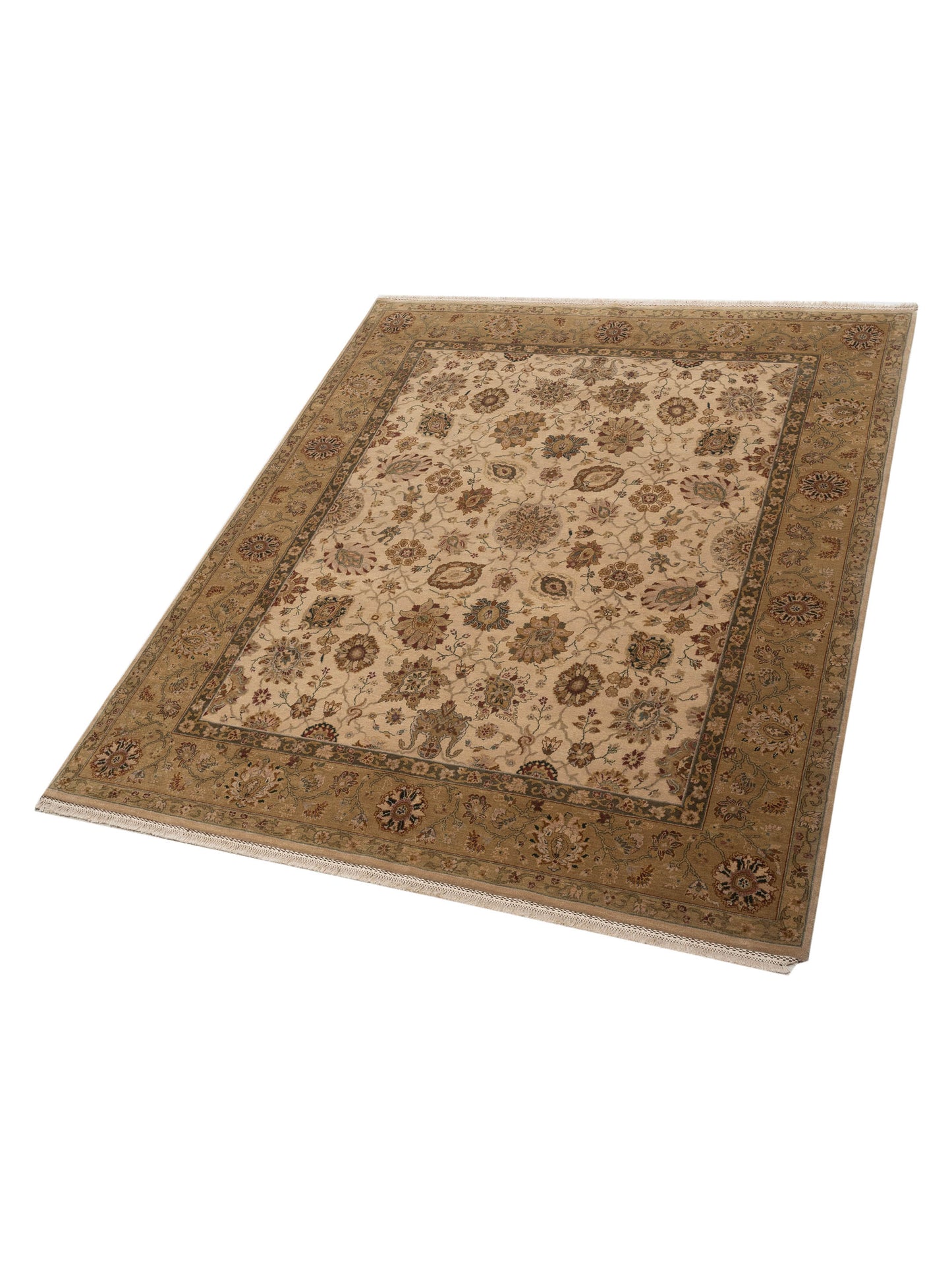 Crown 92997 Ivory Gold 8.3x9.11 Hand Knotted Rug