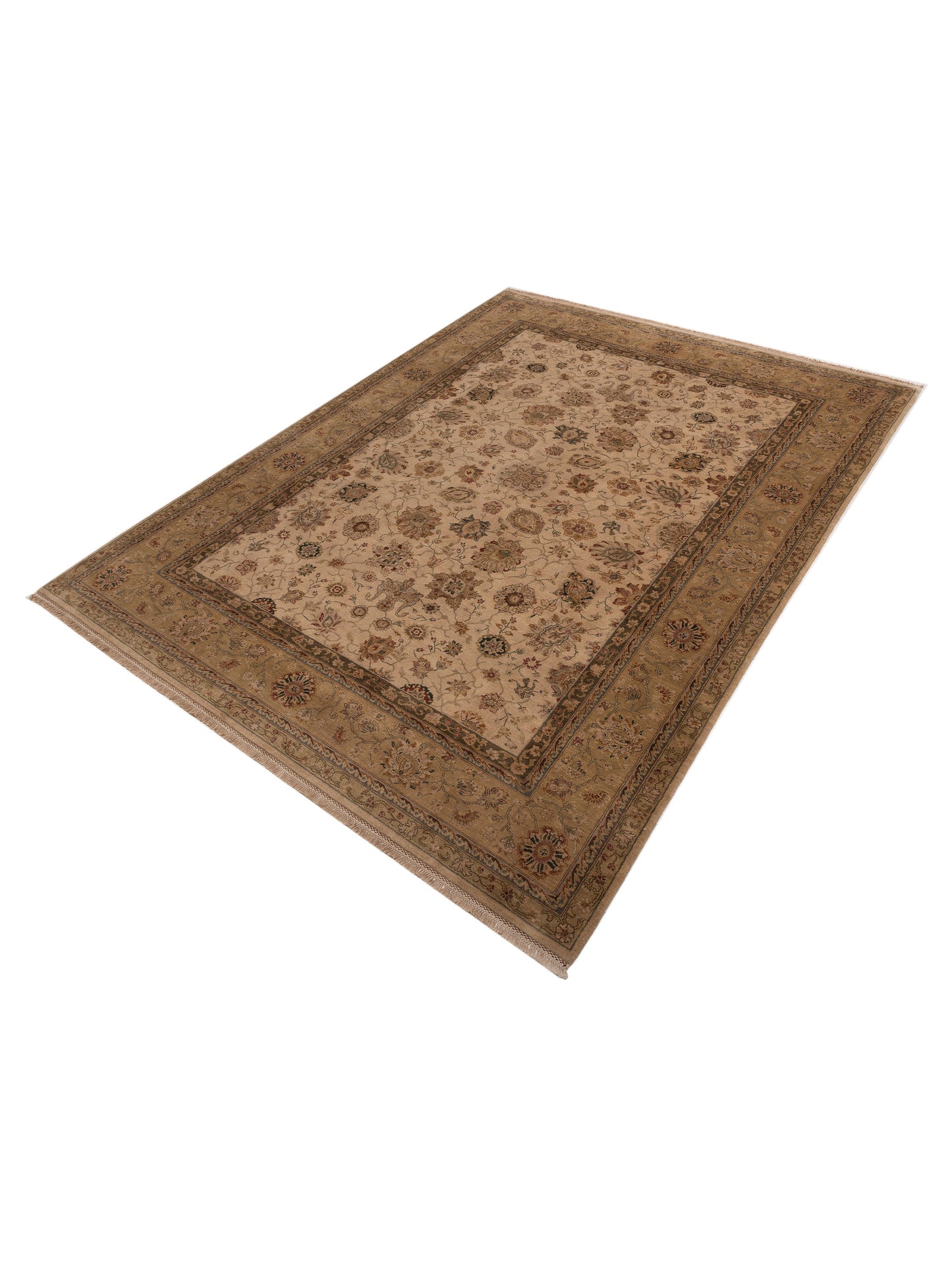 Crown 92999 Ivory Gold 10.4x13.7 Hand Knotted Rug
