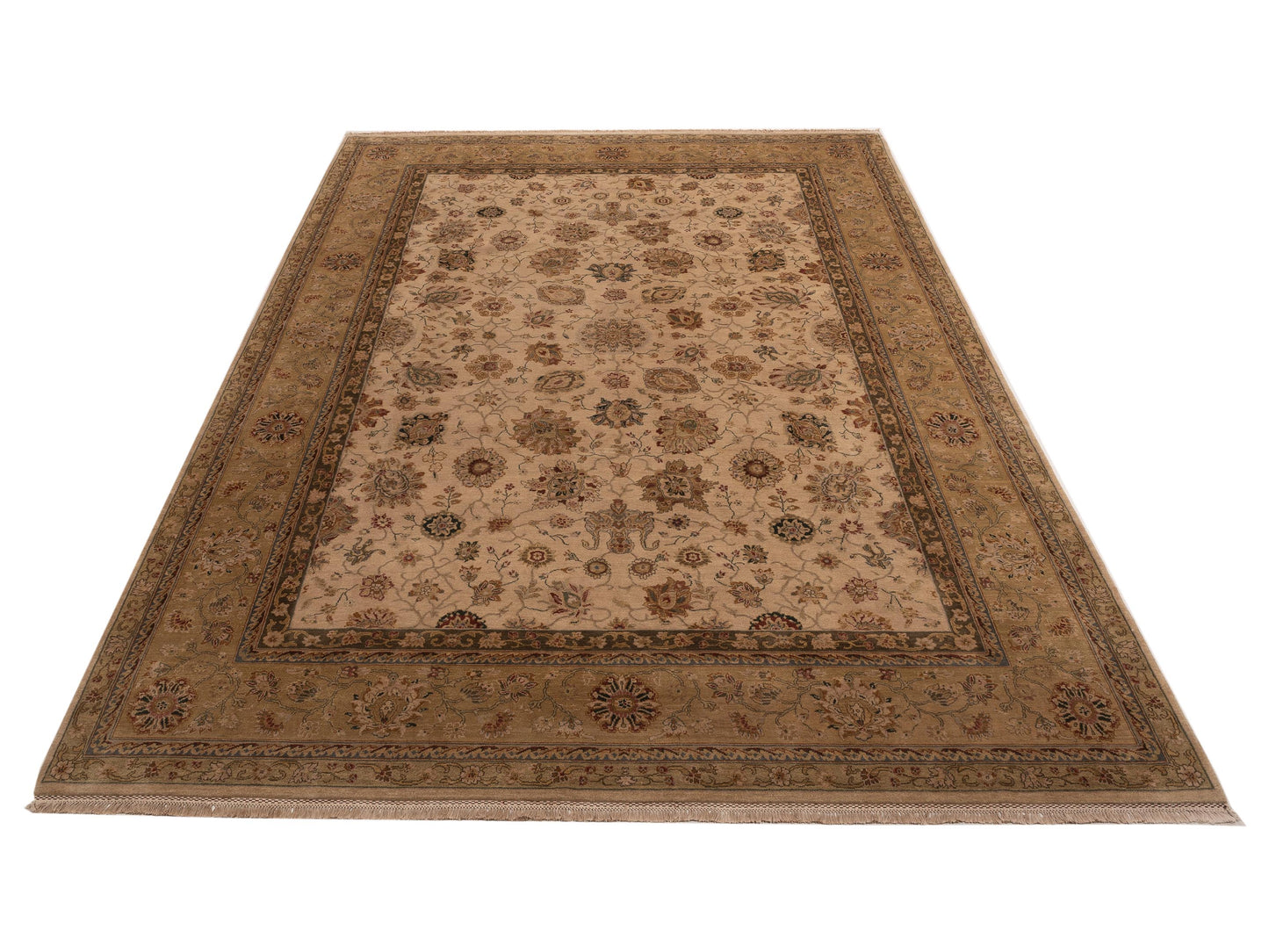 Crown 92999 Ivory Gold 10.4x13.7 Hand Knotted Rug