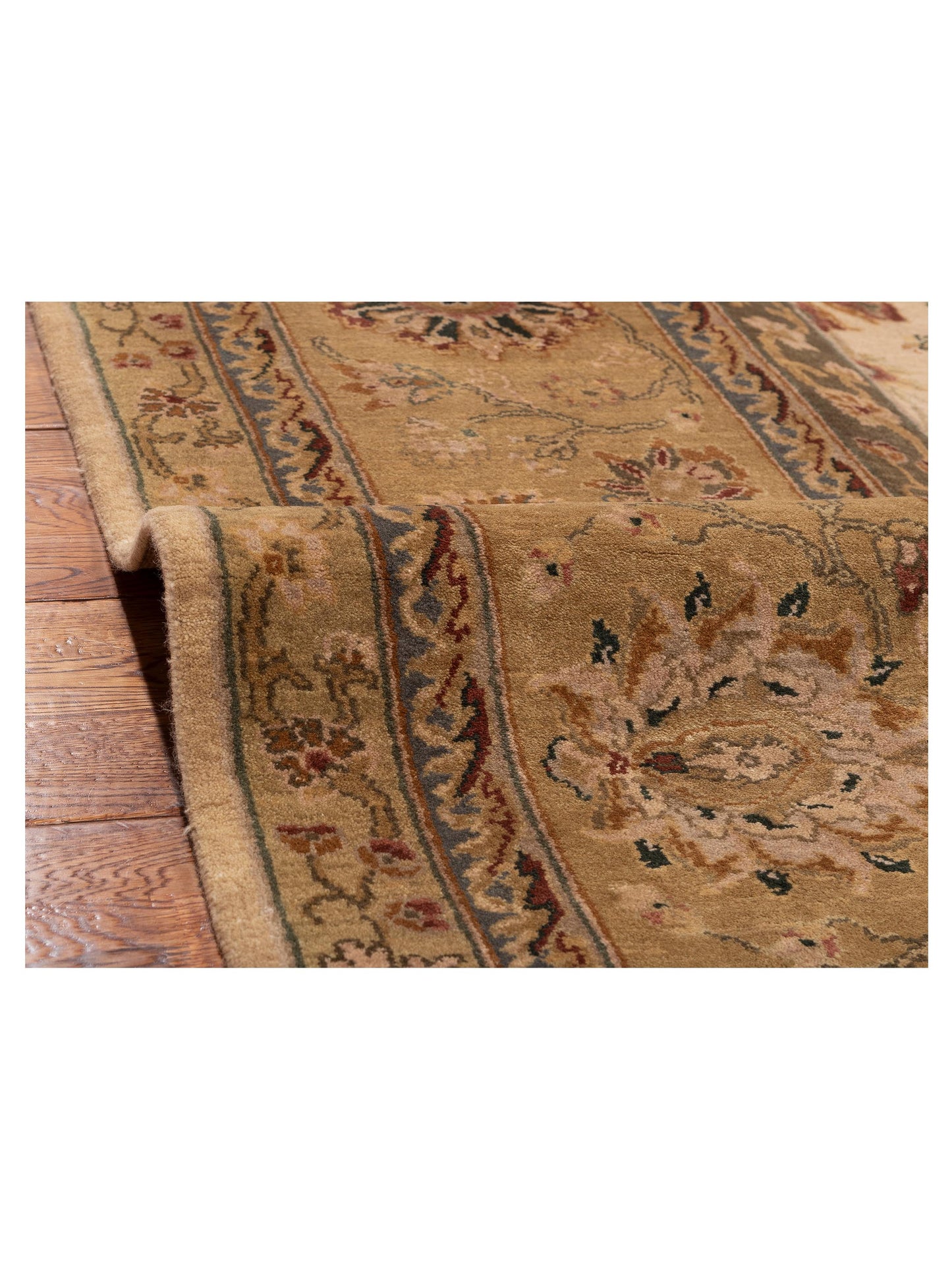 Crown 92999 Ivory Gold 10.4x13.7 Hand Knotted Rug