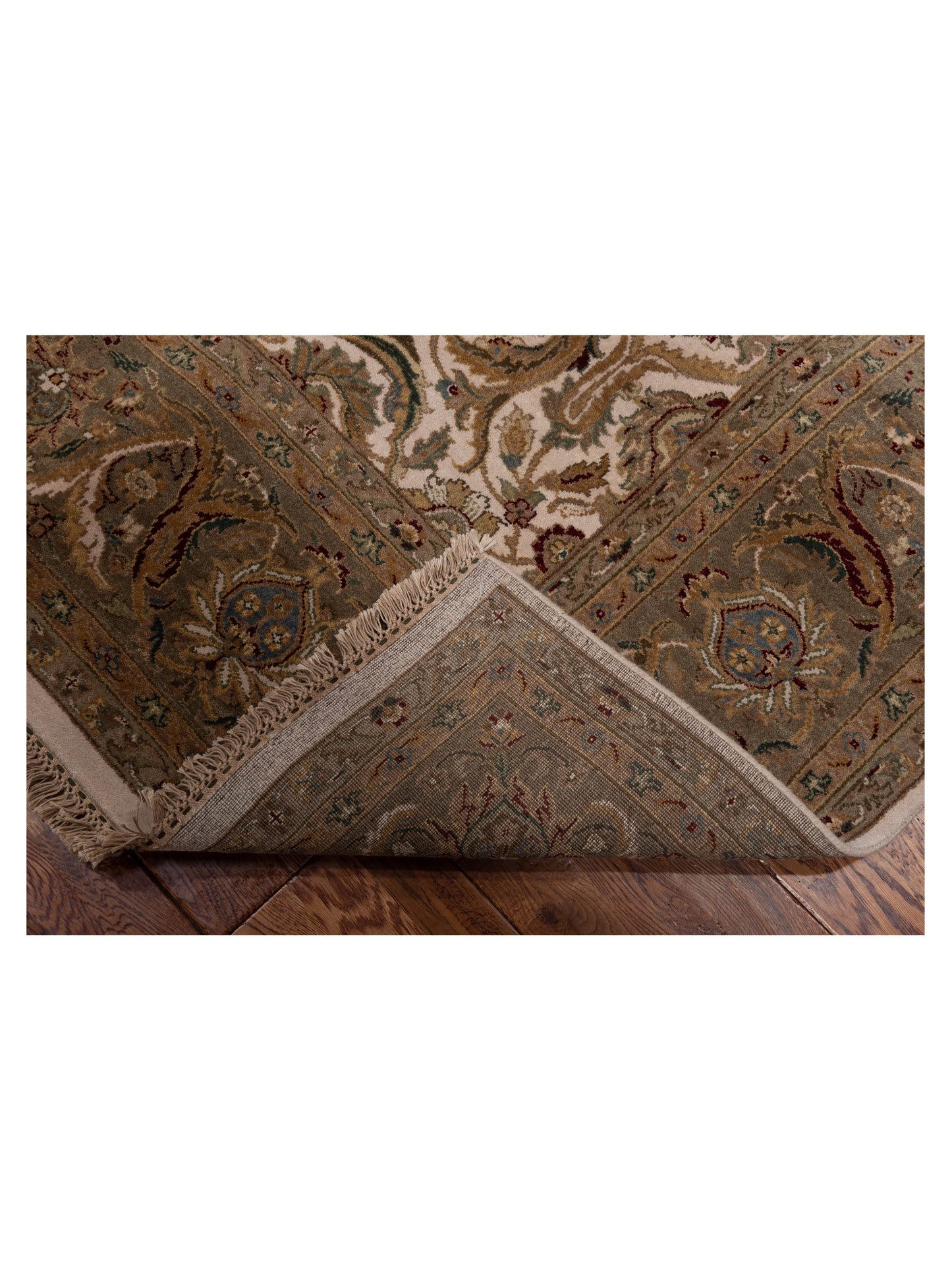 Crown 93019 Ivory Green 8x9.10 Hand Knotted Rug