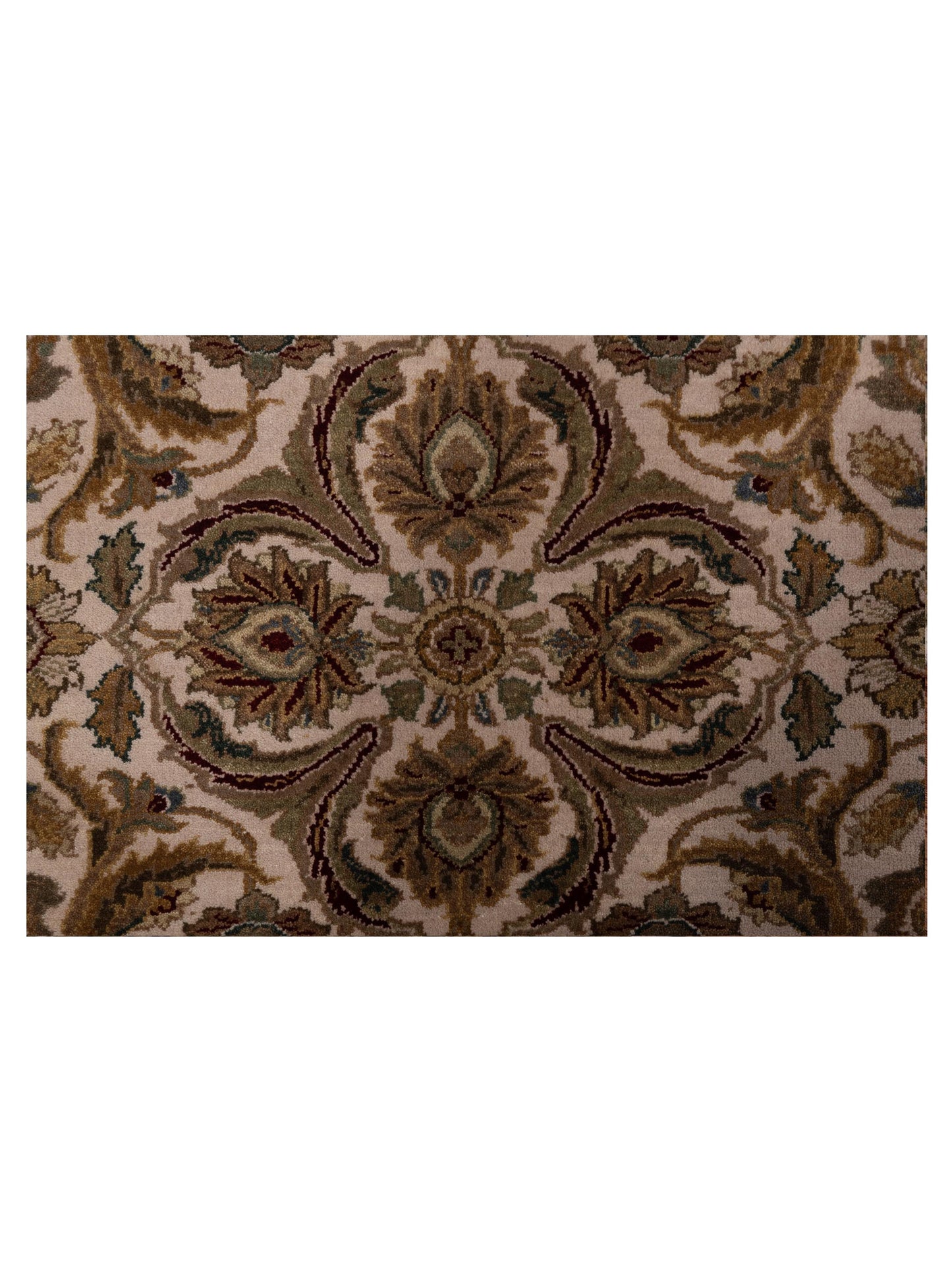 Crown 93019 Ivory Green 8x9.10 Hand Knotted Rug